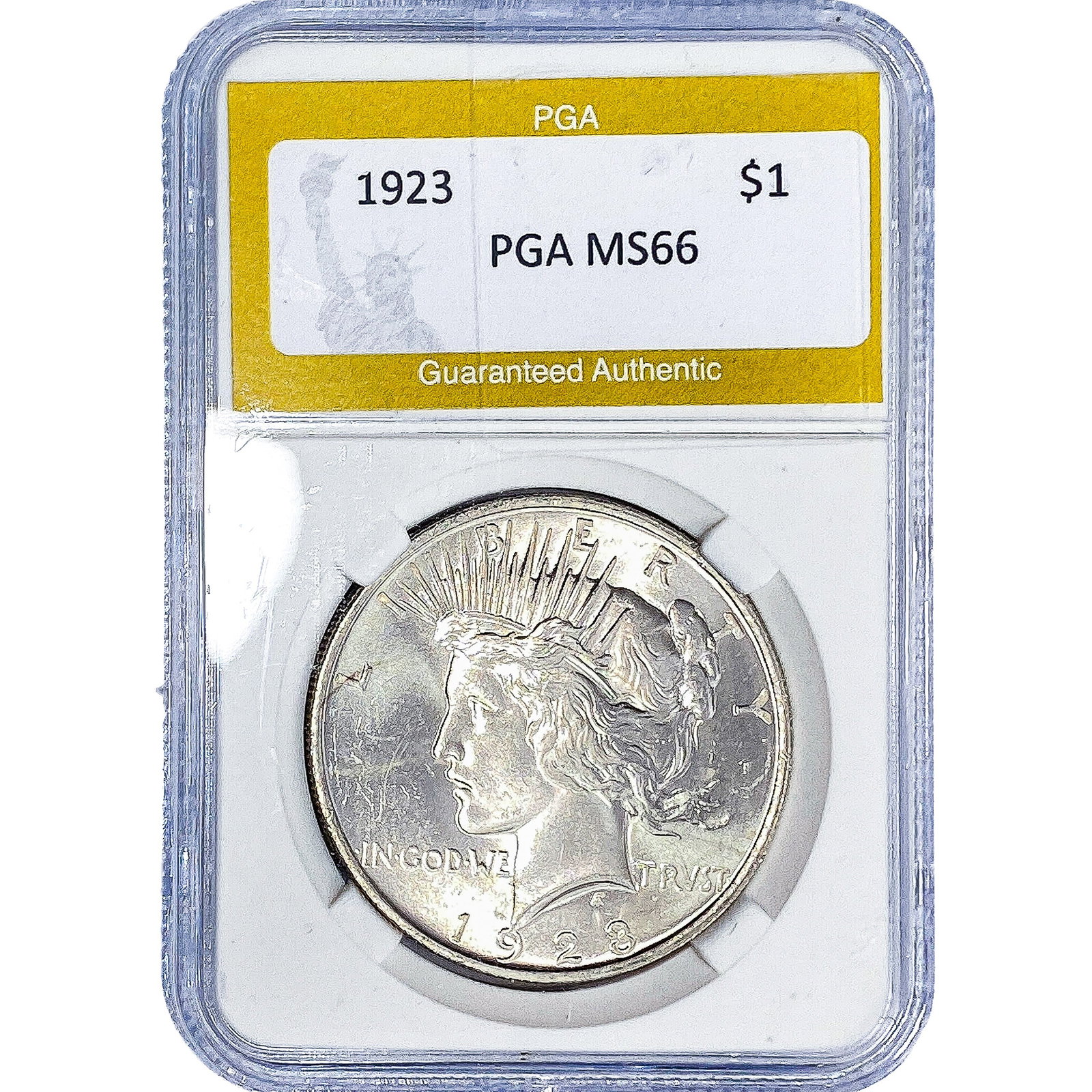 1923 Silver Peace Dollar PGA MS66: 1923 Silver Peace Dollar PGA MS66