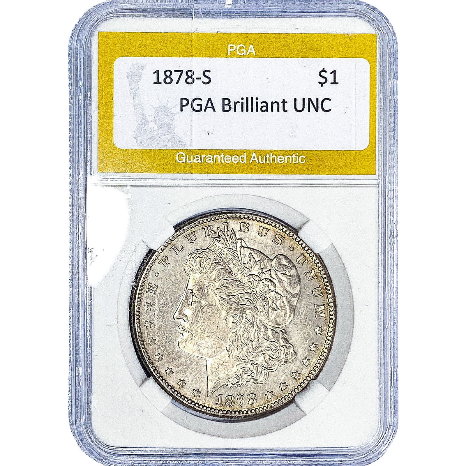 1878-S Morgan Silver Dollar PGA Brilliant UNC: 1878-S Morgan Silver Dollar PGA Brilliant UNC