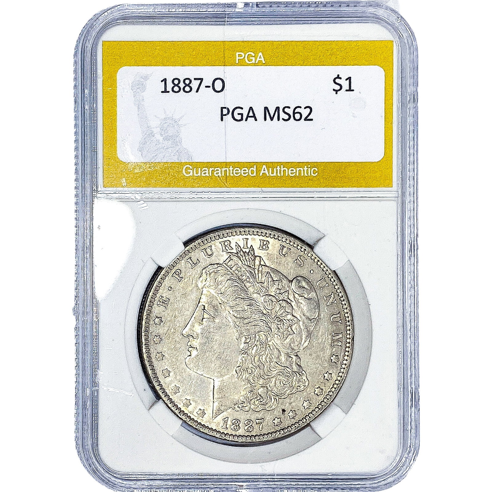 1887-O Morgan Silver Dollar PGA MS62: 1887-O Morgan Silver Dollar PGA MS62