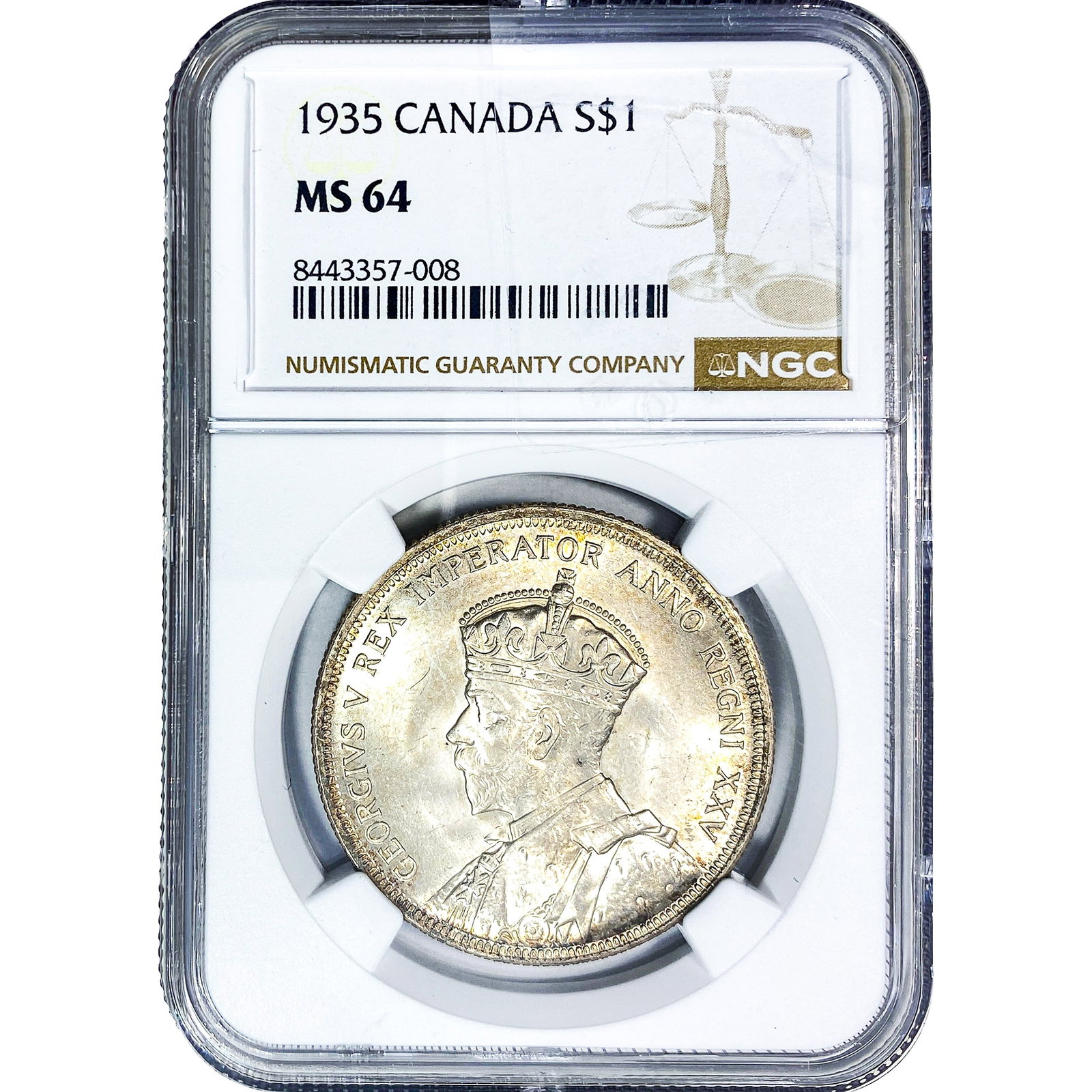 1935 $1 Sliver Canada NGC MS64 (1 of 2)