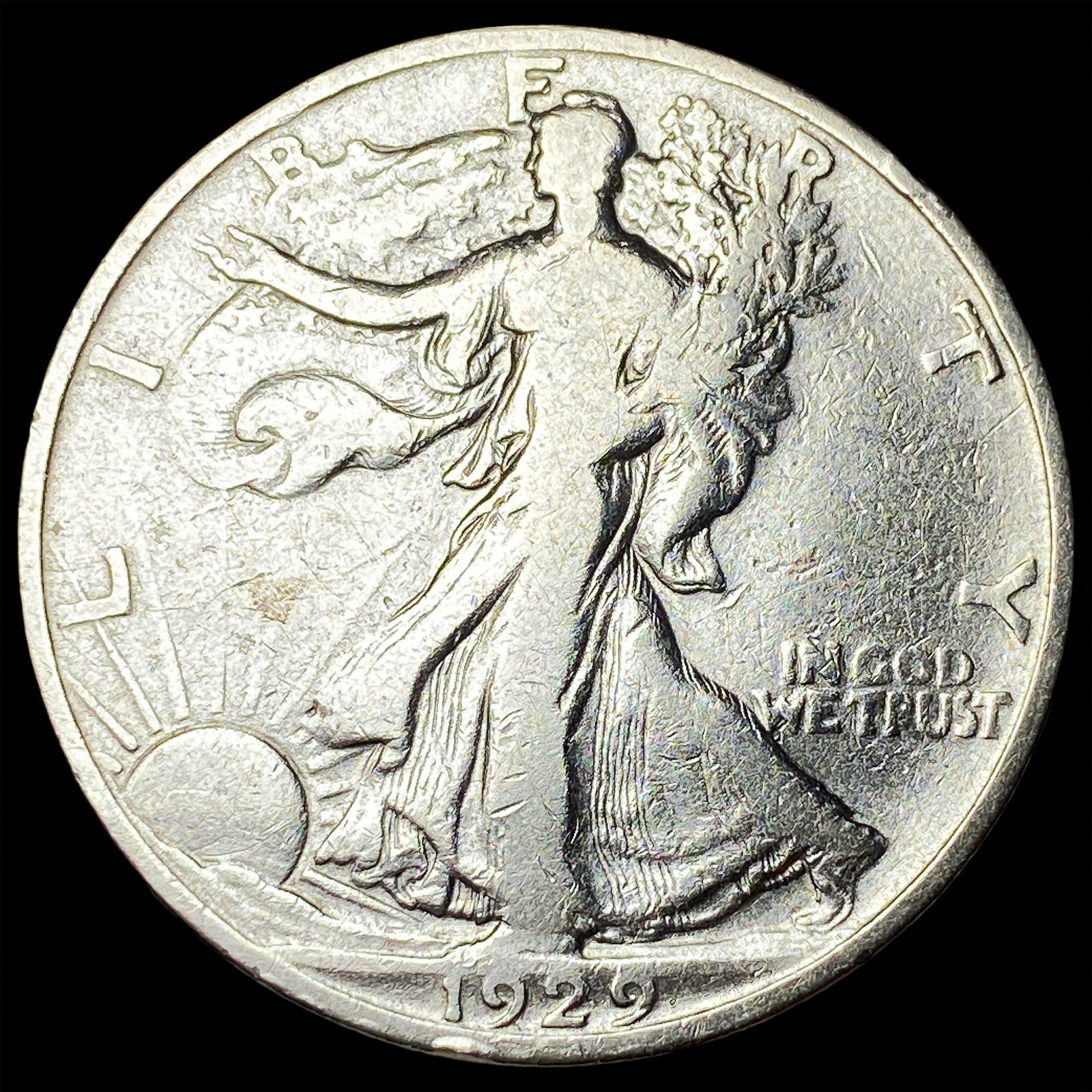 1929-S Silver Walking Liberty Half Dollar LIGHTLY CIRCULATED: 1929-S Silver Walking Liberty Half Dollar LIGHTLY CIRCULATED