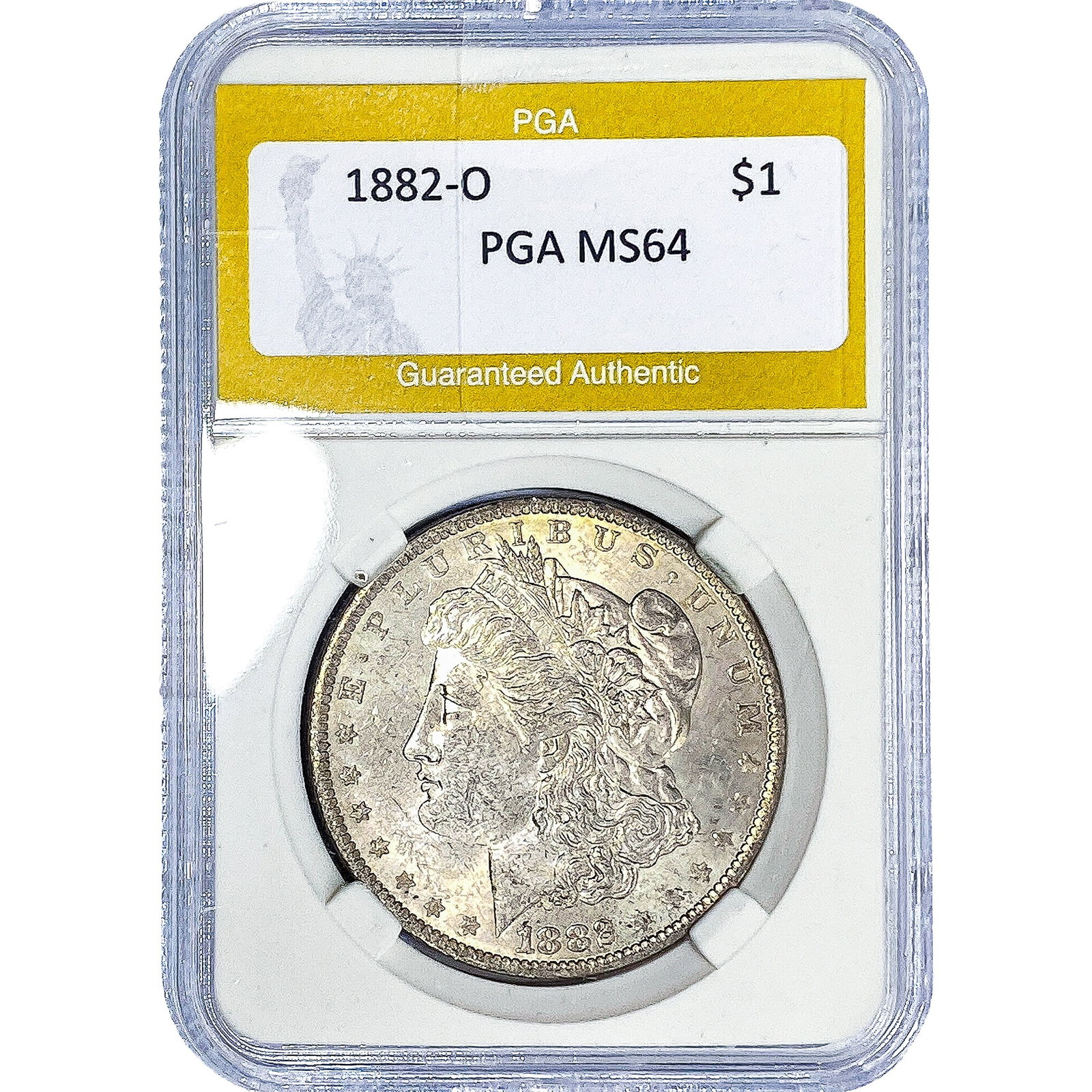 1882-O Morgan Silver Dollar PGA MS64: 1882-O Morgan Silver Dollar PGA MS64