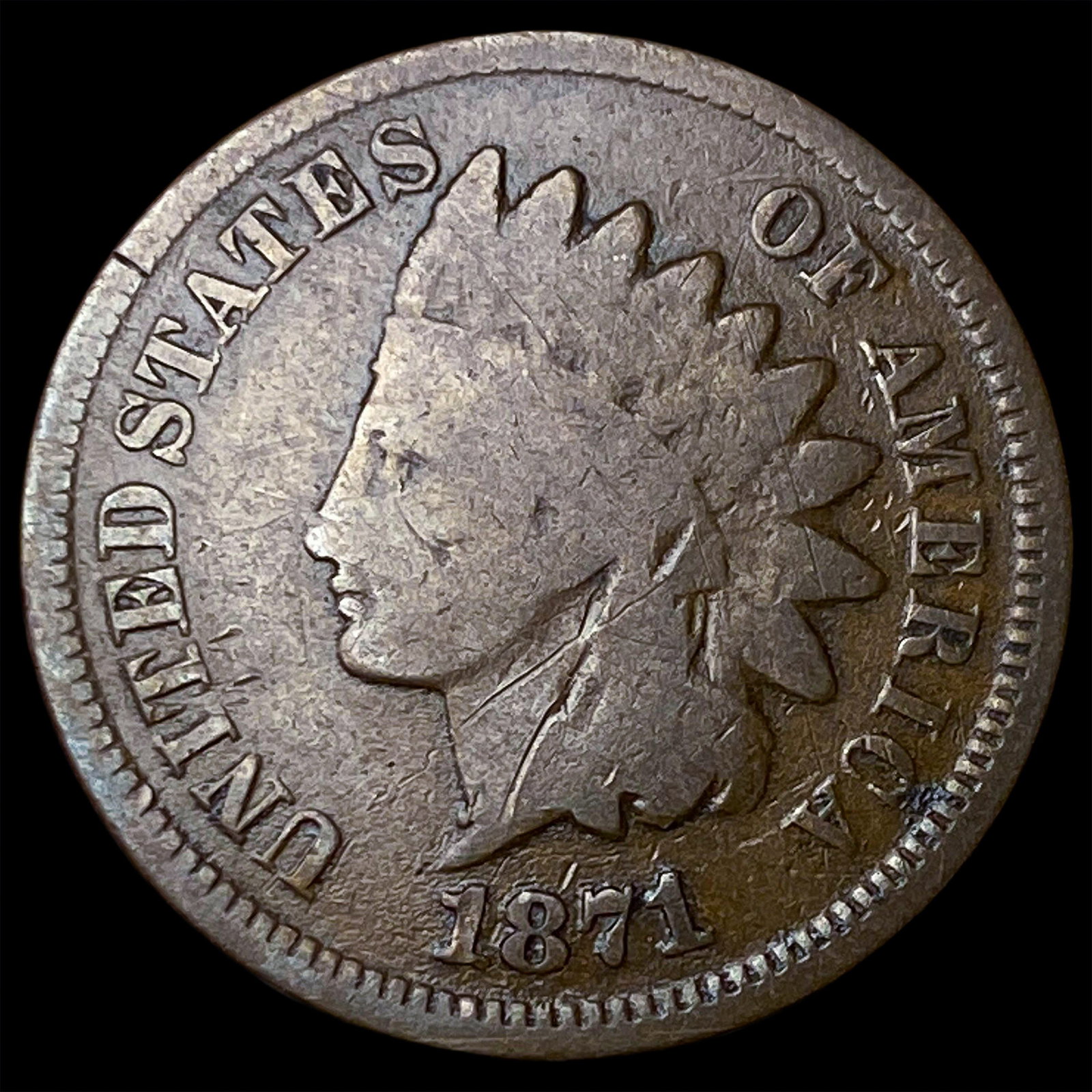 1871 Indian Head Cent NICELY CIRCULATED: 1871 Indian Head Cent NICELY CIRCULATED