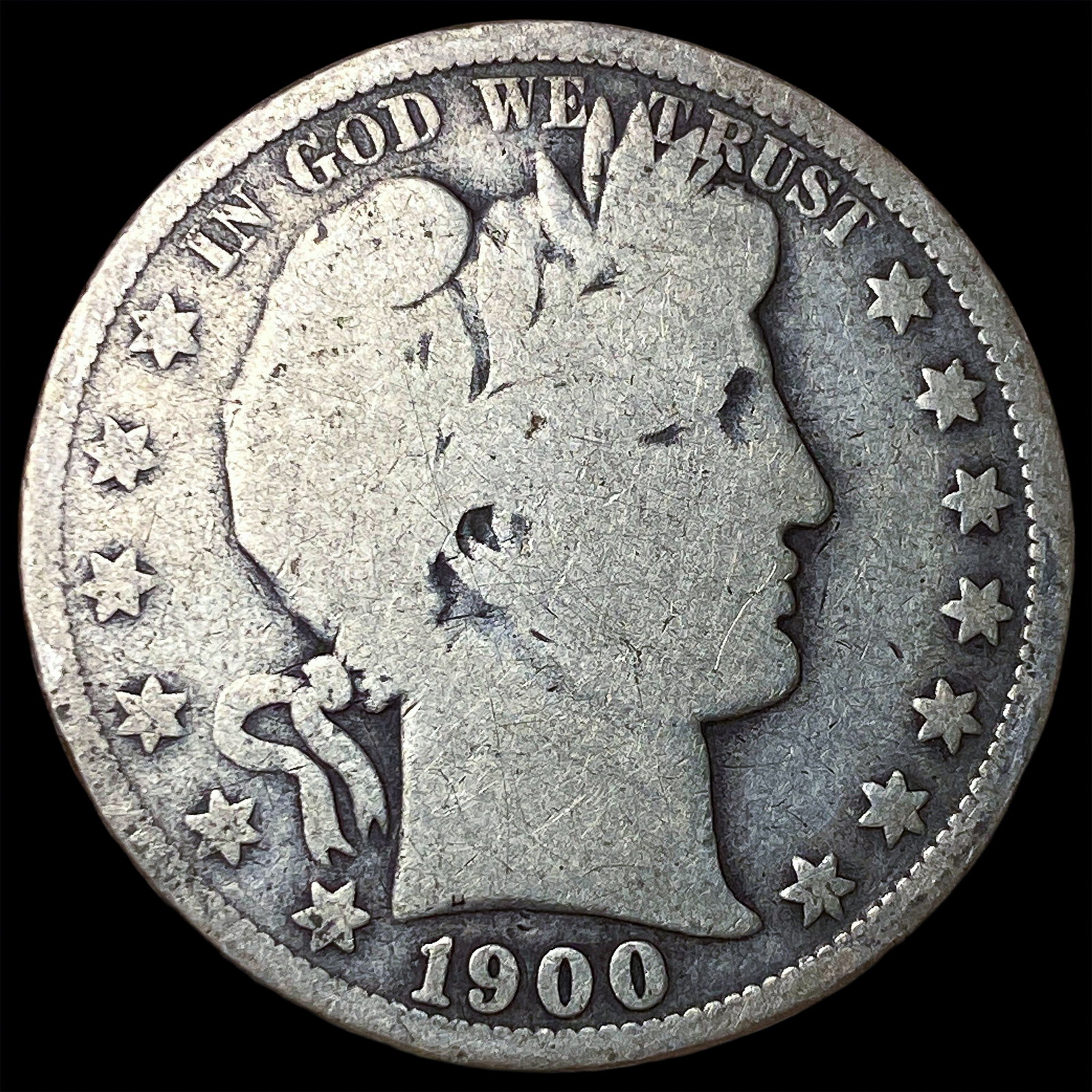 1900-O Silver Barber Half Dollar LIGHTLY CIRCULATED: 1900-O Silver Barber Half Dollar LIGHTLY CIRCULATED