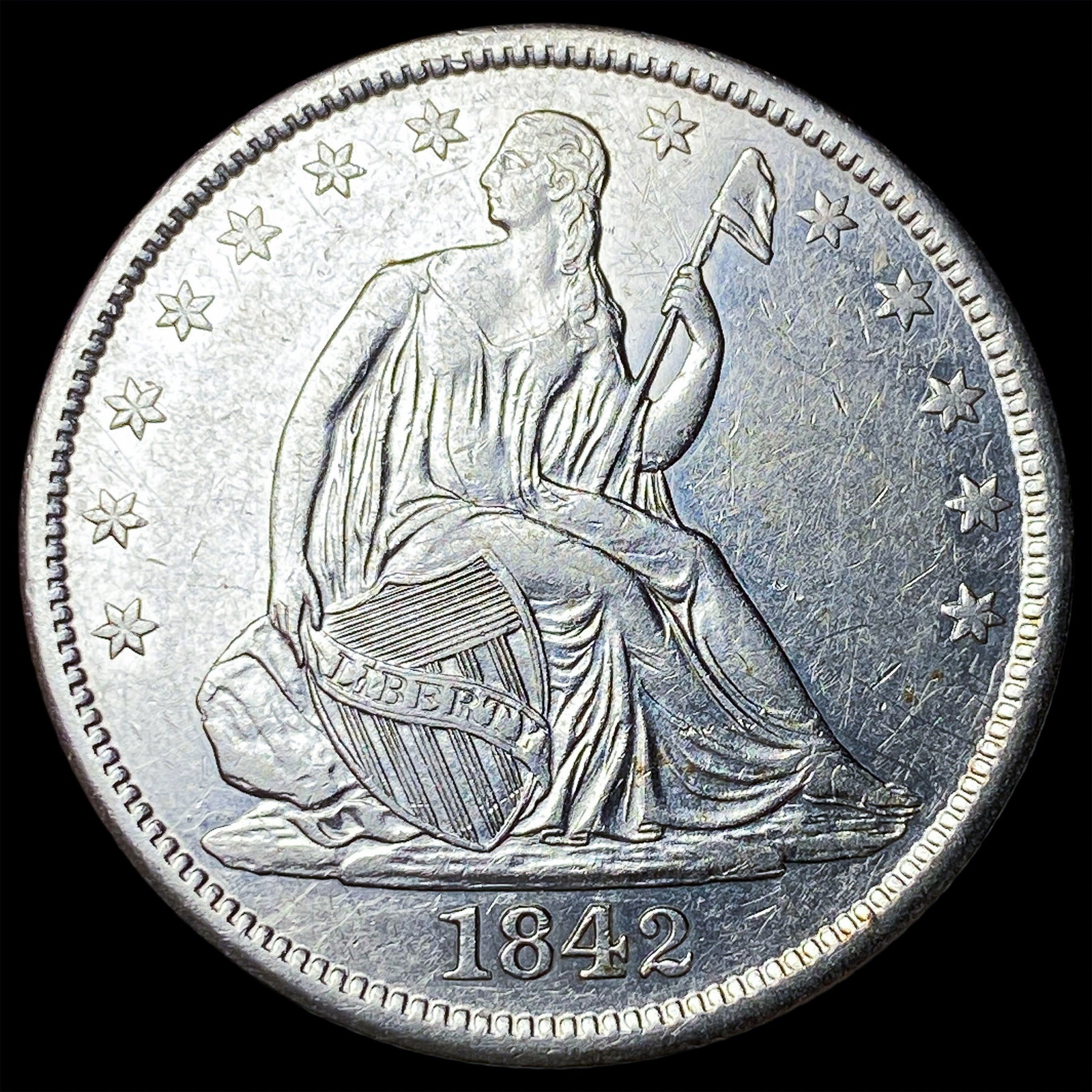1842 Silver Half Dollar CLOSELY UNCIRCULATED (1 of 2)