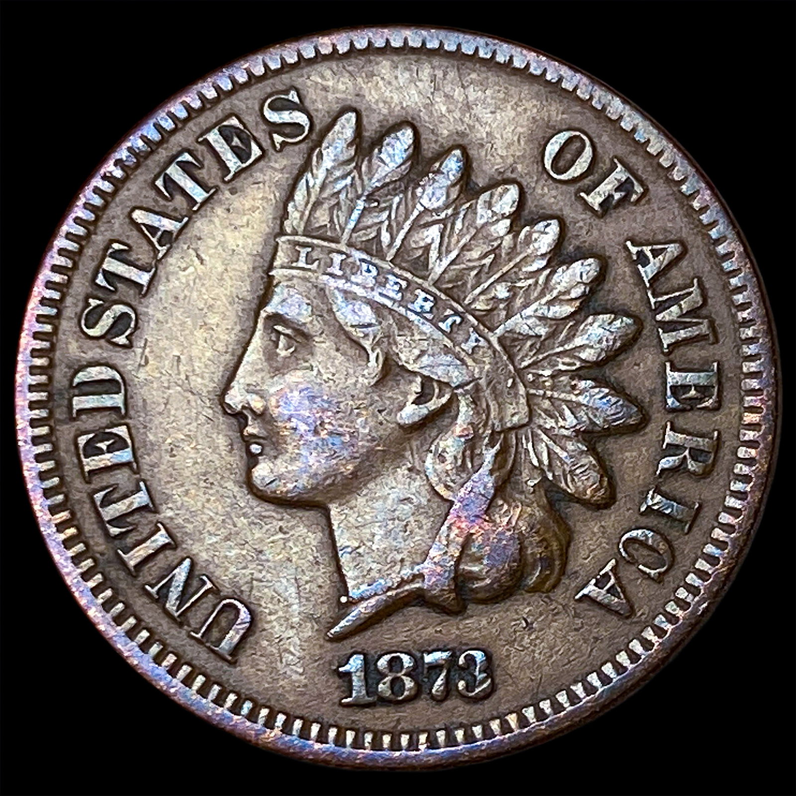 1873 Indian Head Cent NEARLY UNCIRCULATED: 1873 Indian Head Cent NEARLY UNCIRCULATED