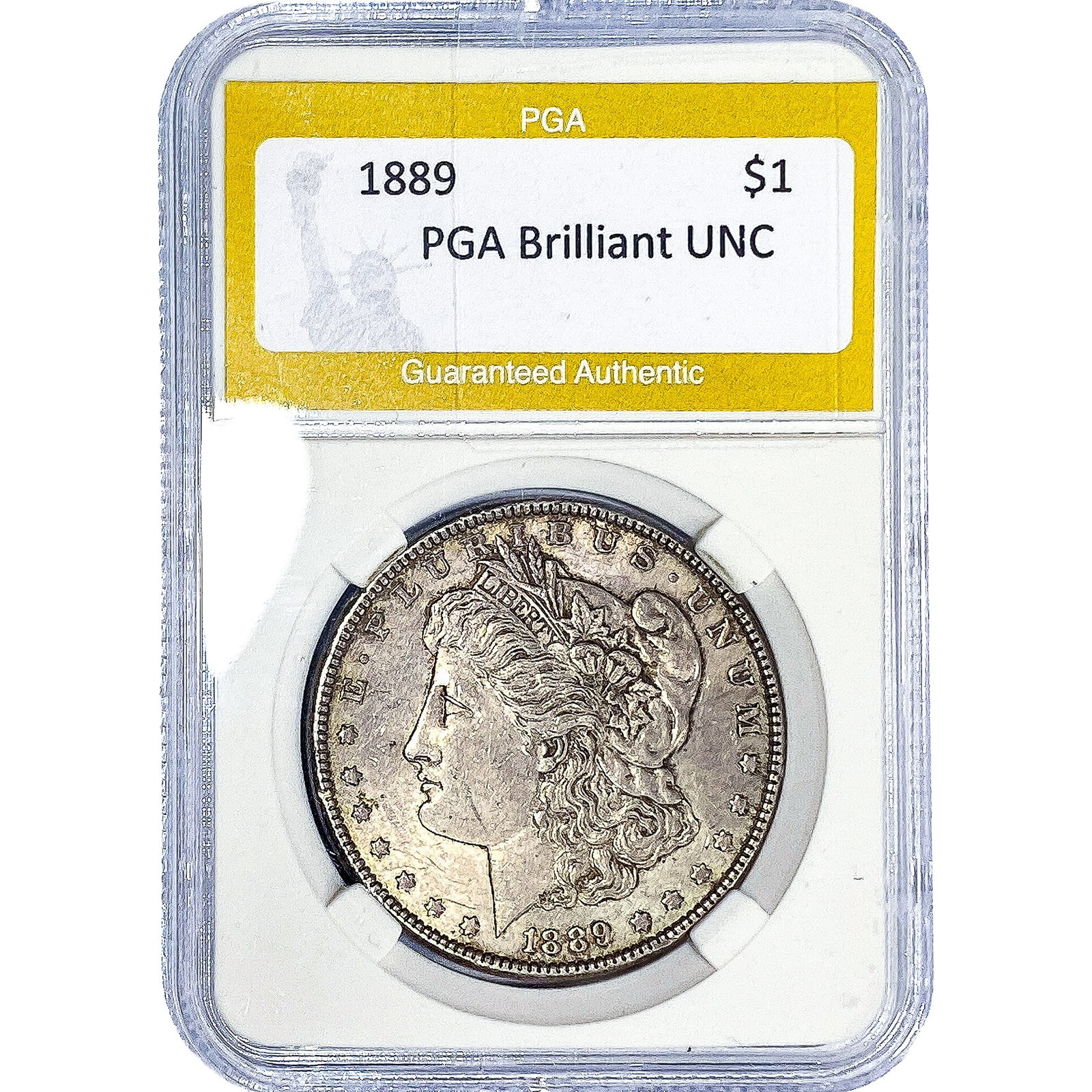 1889 Morgan Silver Dollar PGA Brilliant UNC: 1889 Morgan Silver Dollar PGA Brilliant UNC