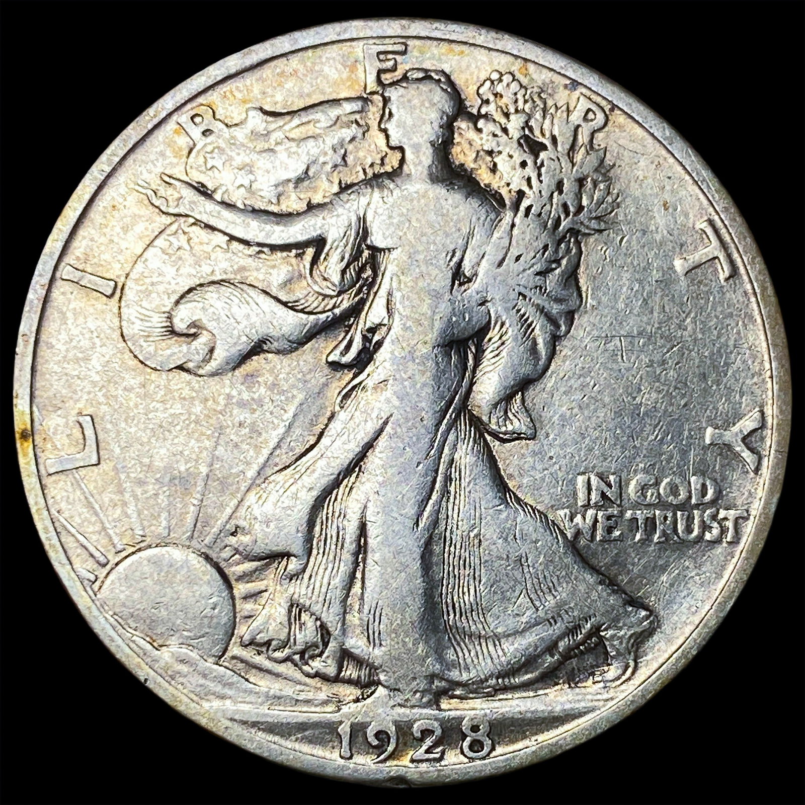 1928-S Silver Walking Liberty Half Dollar NEARLY UNCIRCULATED: 1928-S Silver Walking Liberty Half Dollar NEARLY UNCIRCULATED