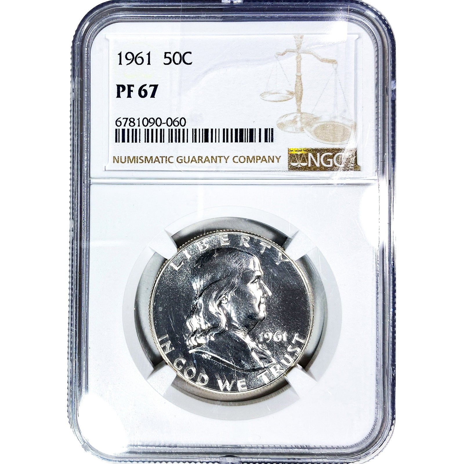 1961 Franklin Half Dollar NGC PF67: 1961 Franklin Half Dollar NGC PF67