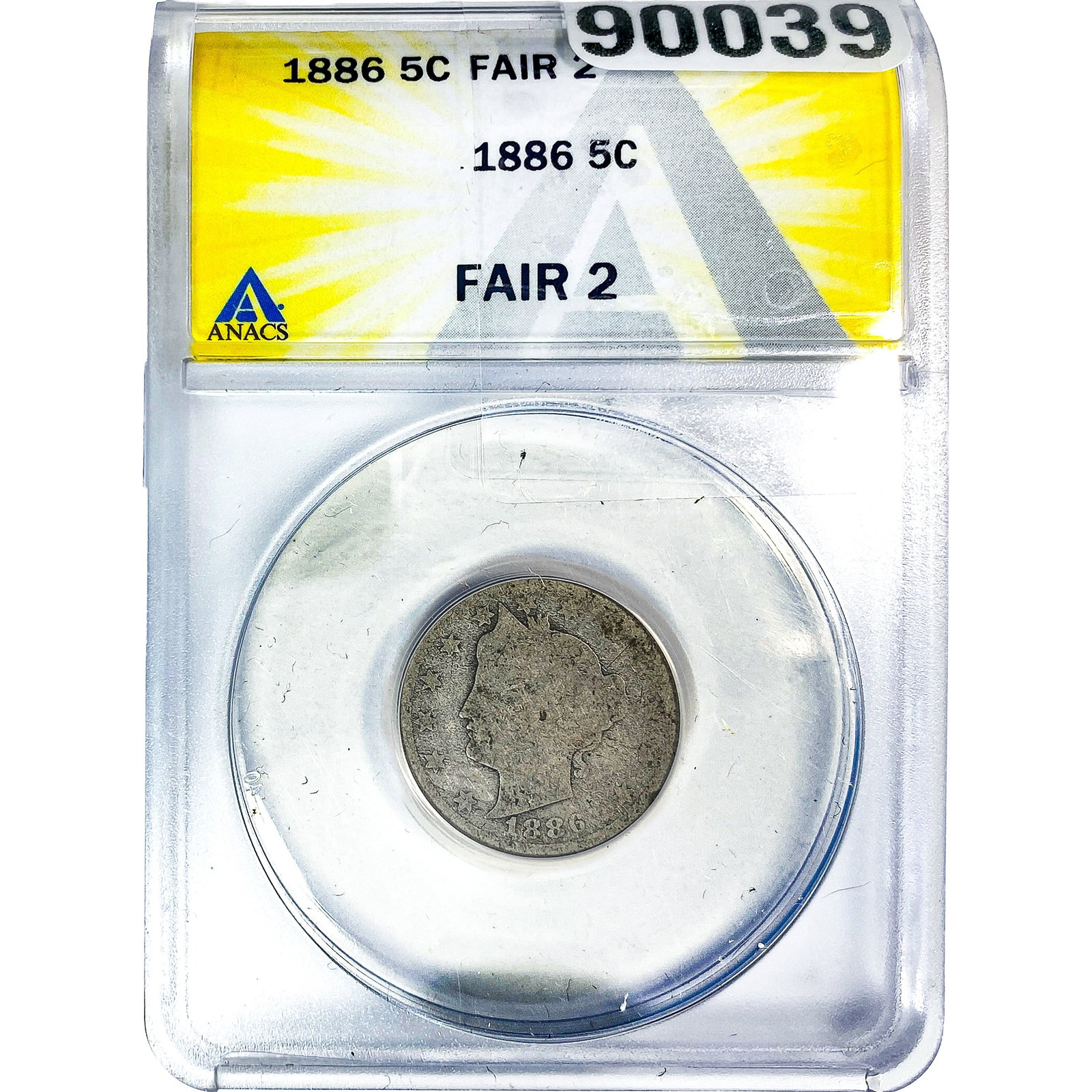 1886 Liberty Victory Nickel ANACS F2: 1886 Liberty Victory Nickel ANACS F2