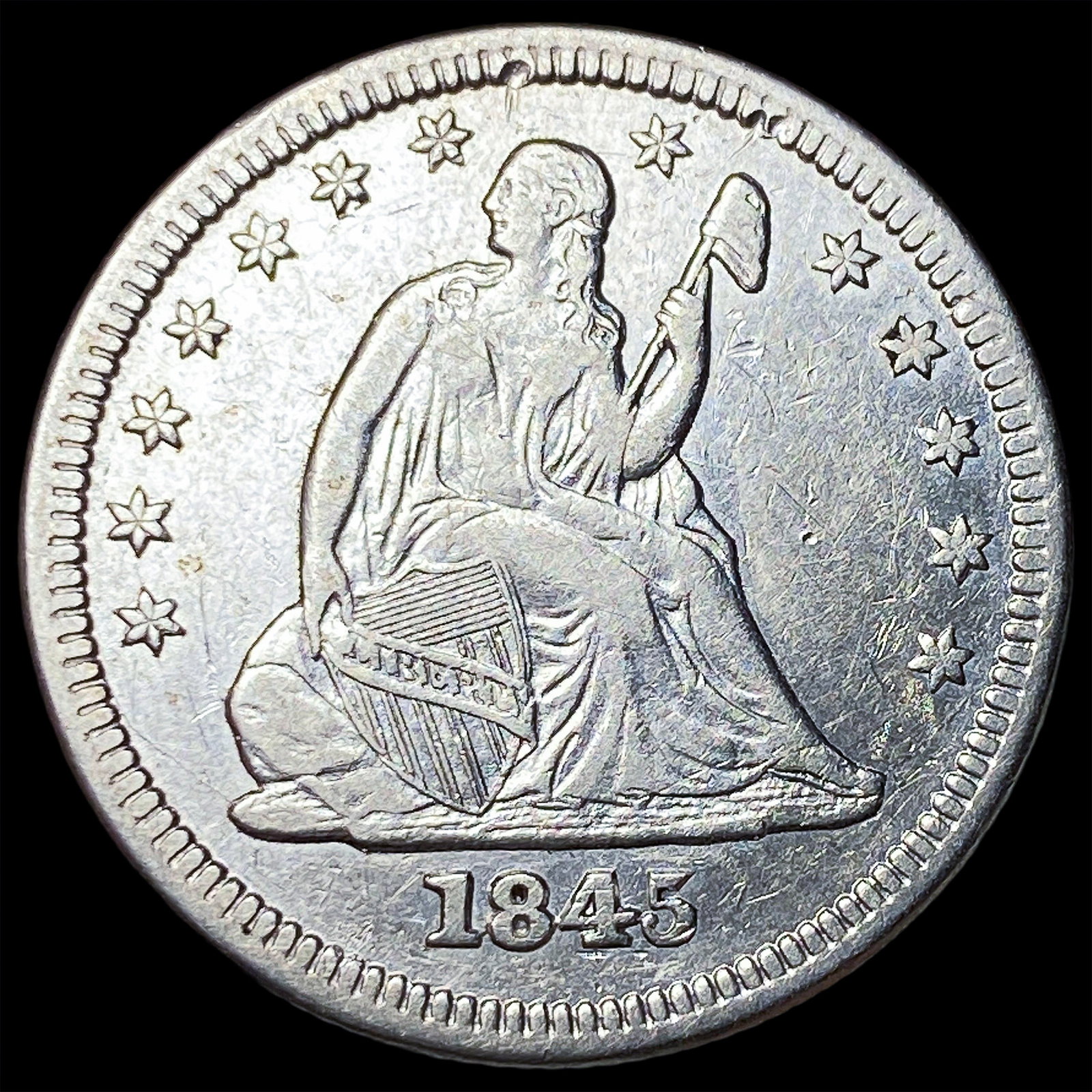 1845 Seated Liberty Quarter NEARLY UNCIRCULATED (1 of 2)