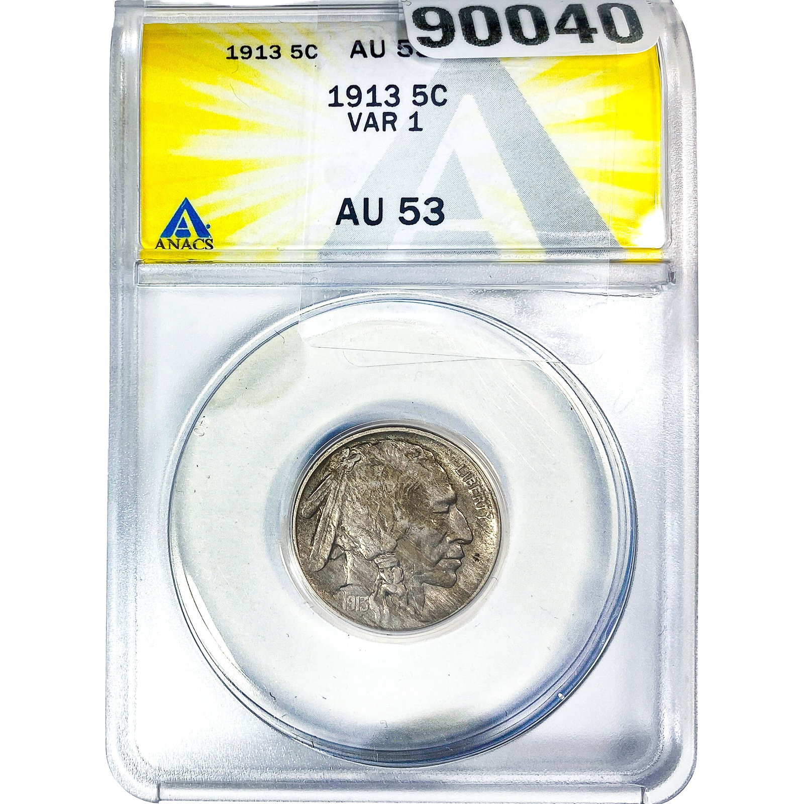 1913 Buffalo Nickel ANACS AU53: 1913 Buffalo Nickel ANACS AU53