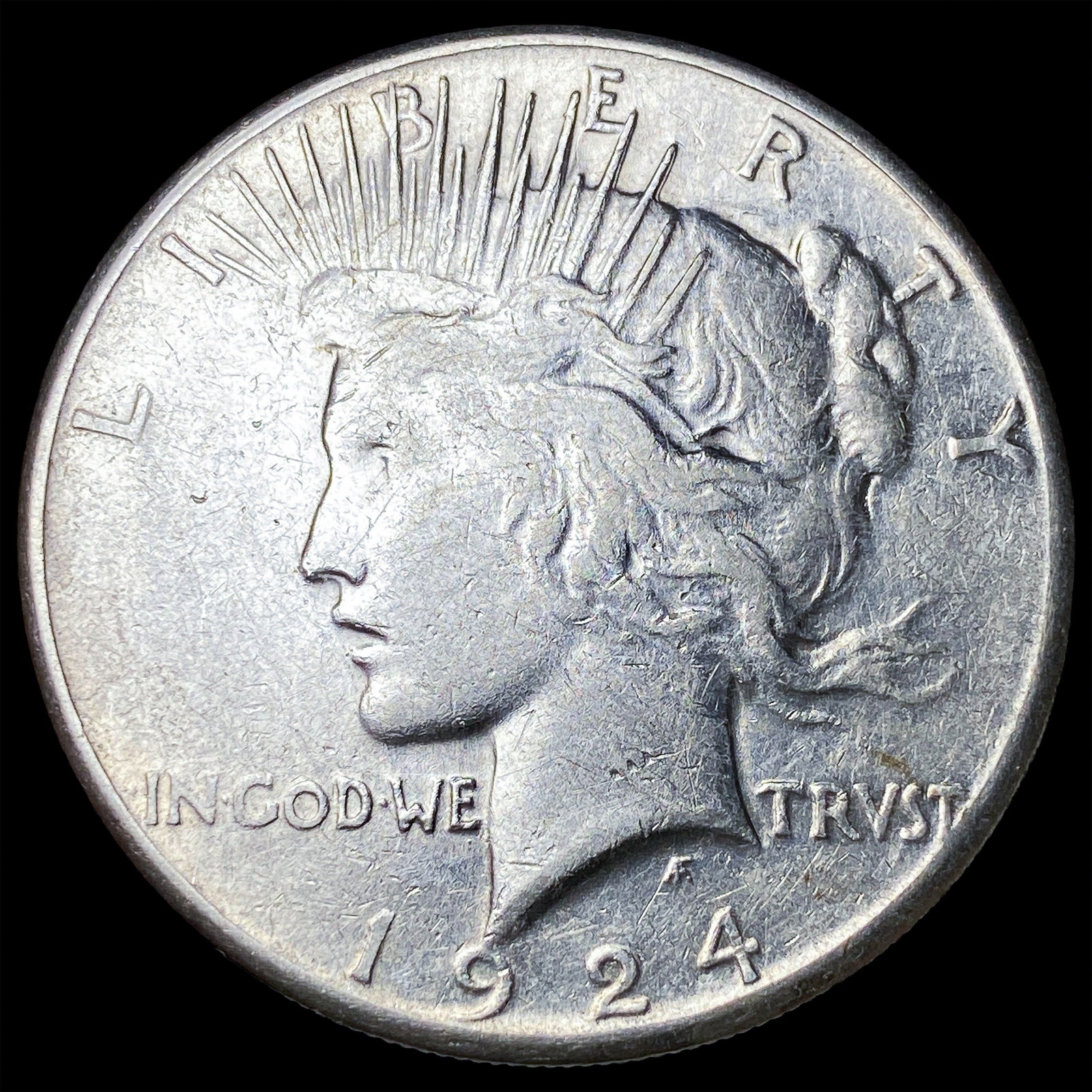 1924-S Silver Peace Dollar NEARLY UNCIRCULATED: 1924-S Silver Peace Dollar NEARLY UNCIRCULATED