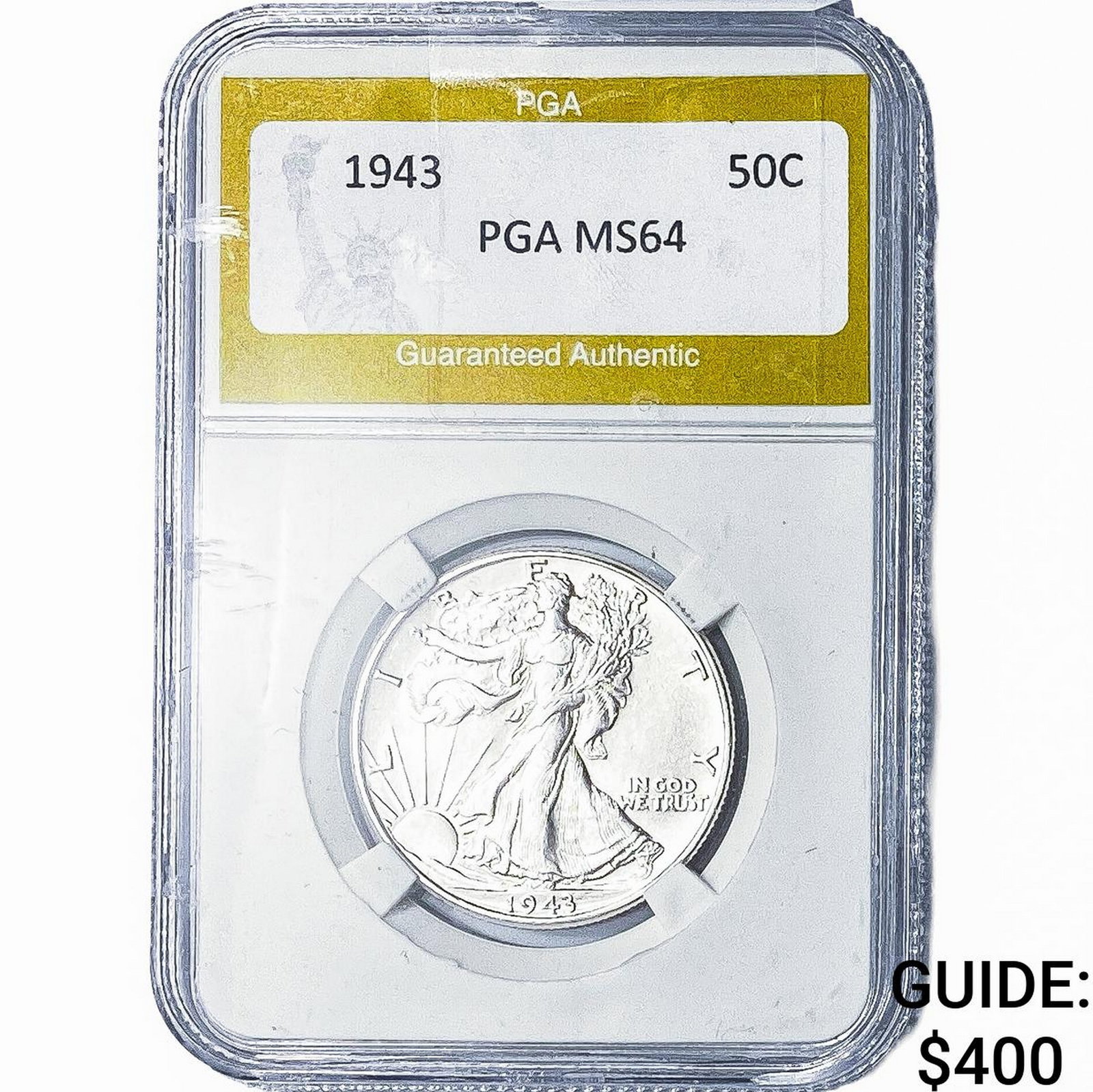 1943 Walking Liberty Half Dollar PGA MS64: 1943 Walking Liberty Half Dollar PGA MS64