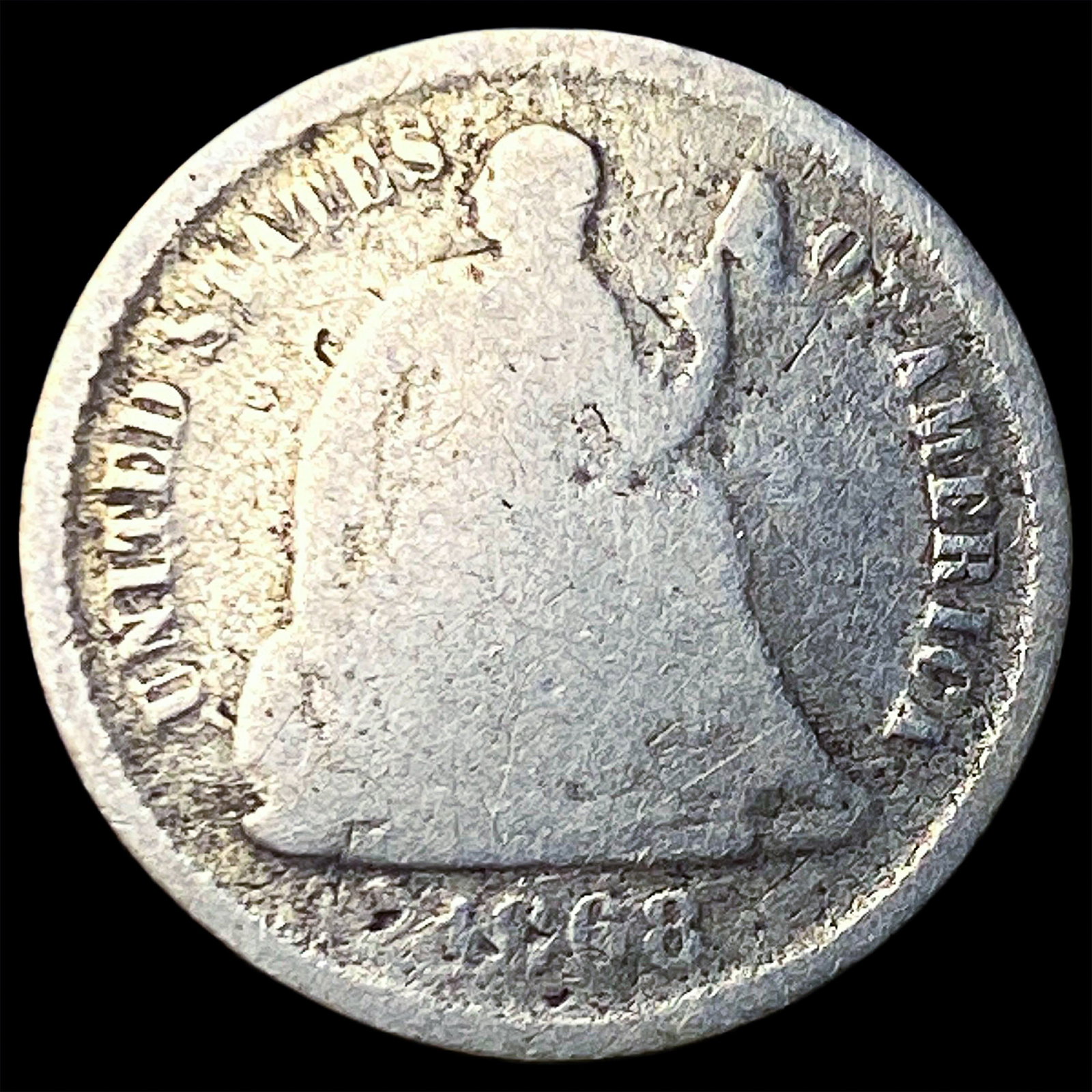 1842-S Silver Seated Liberty Dime NICELY CIRCULATED: 1842-S Silver Seated Liberty Dime NICELY CIRCULATED