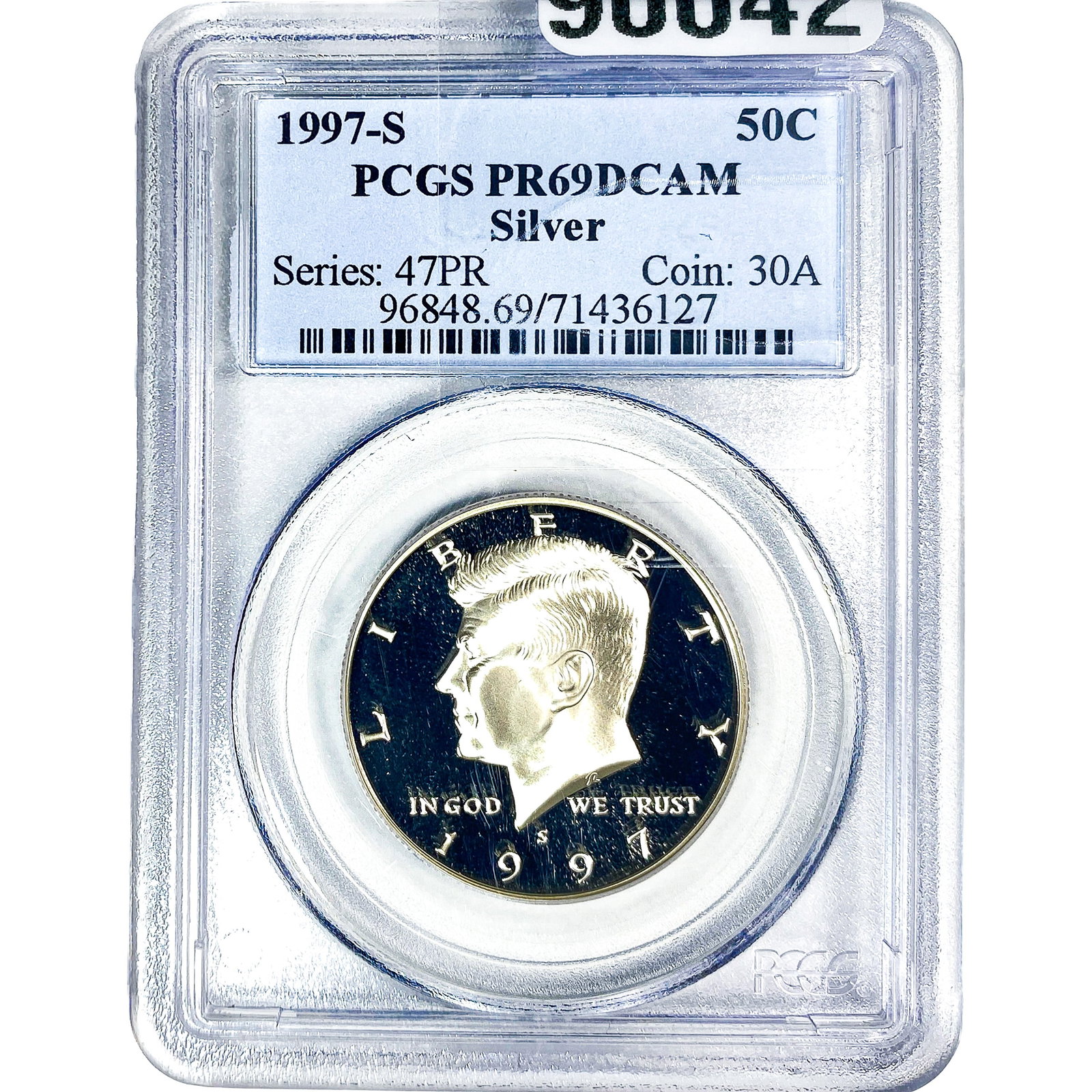 1997-S Kennedy Half Dollar PCGS PR69 DCAM: 1997-S Kennedy Half Dollar PCGS PR69 DCAM
