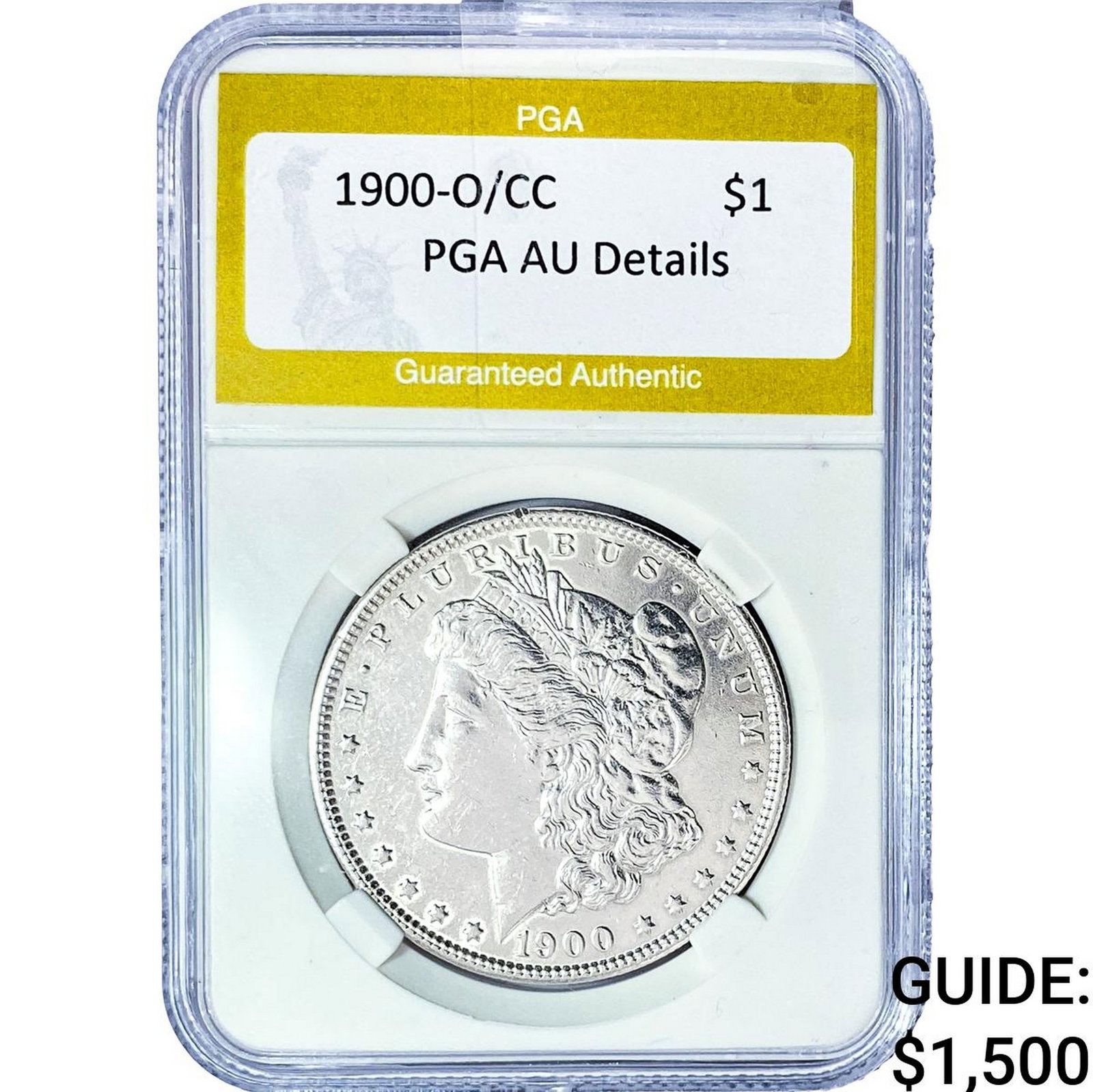 1900-CC Morgan Silver Dollar PGA AU Details: 1900-CC Morgan Silver Dollar PGA AU Details