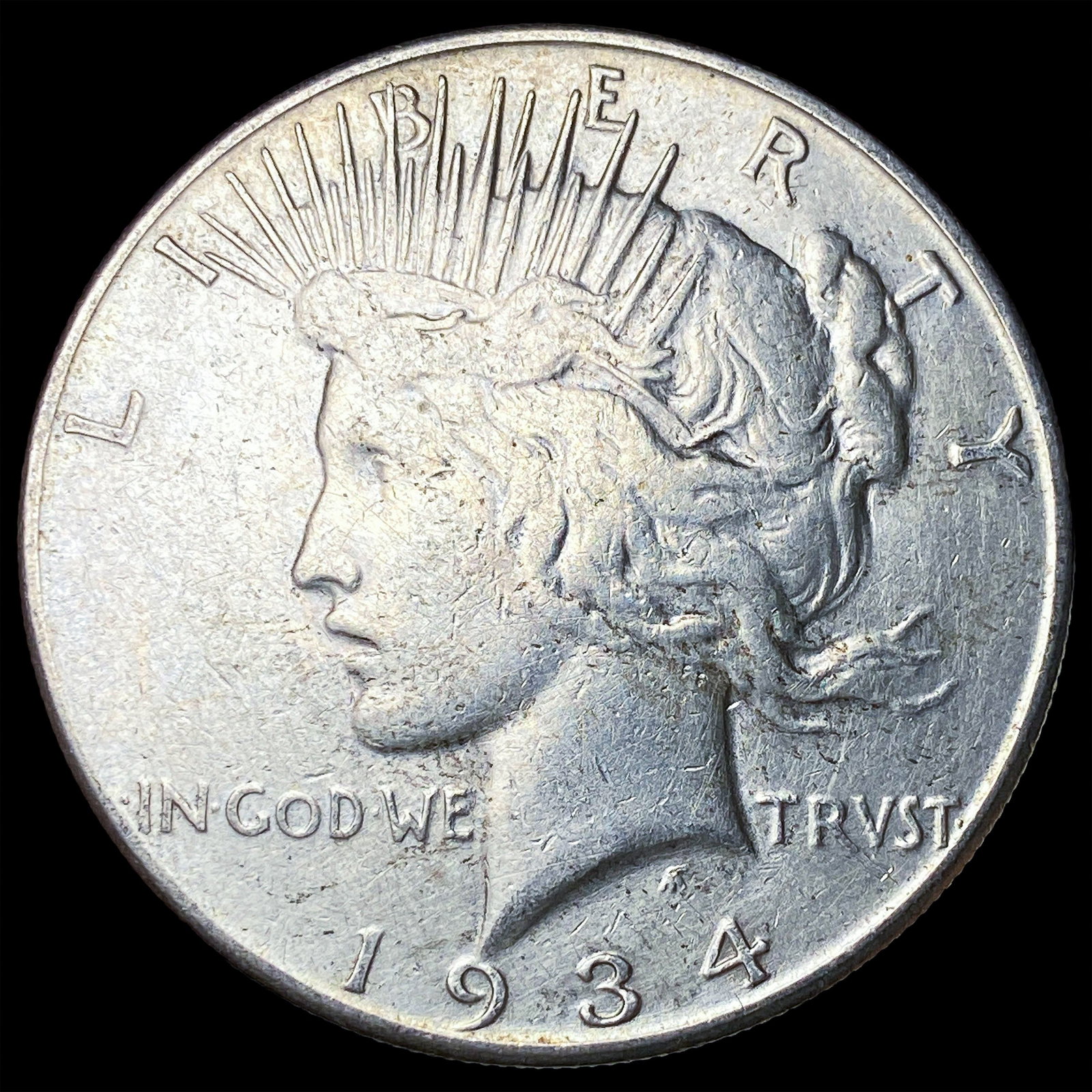 1934 Silver Peace Dollar ABOUT UNCIRCULATED: 1934 Silver Peace Dollar ABOUT UNCIRCULATED