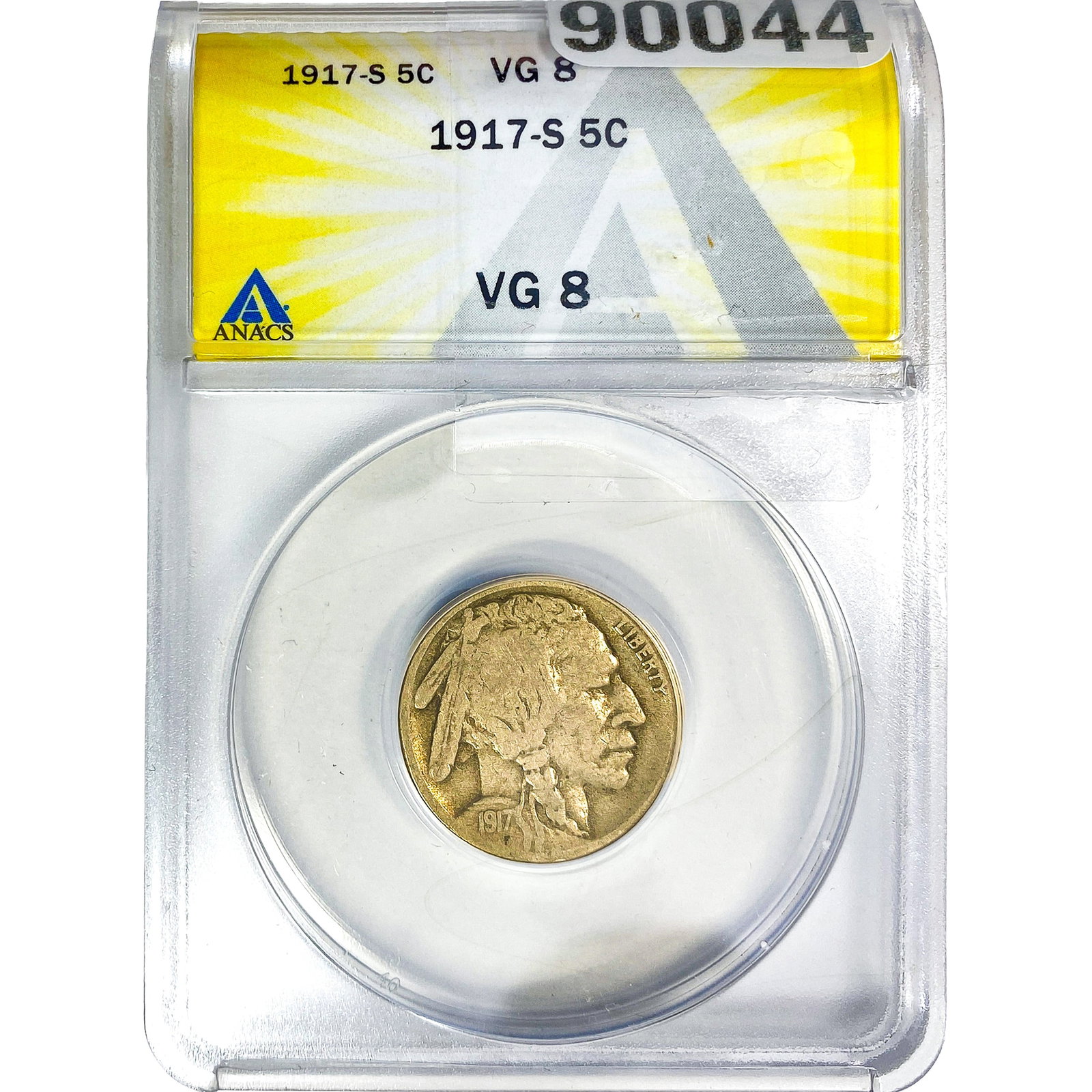 1917-S Buffalo Nickel ANACS VG8: 1917-S Buffalo Nickel ANACS VG8