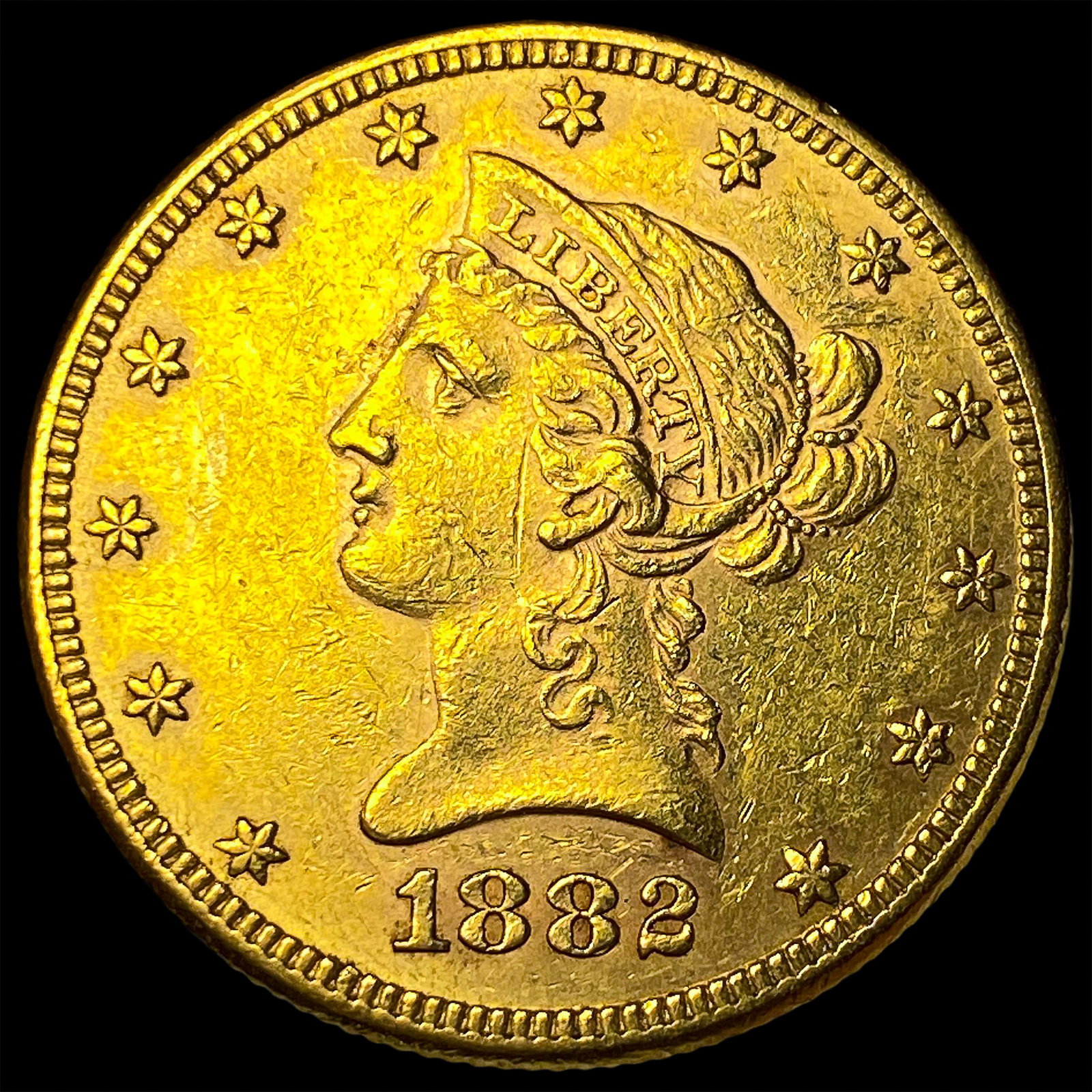 1882 Liberty Head Eagle $10 Gold CLOSELY UNCIRCULATED: 1882 Liberty Head Eagle $10 Gold CLOSELY UNCIRCULATED