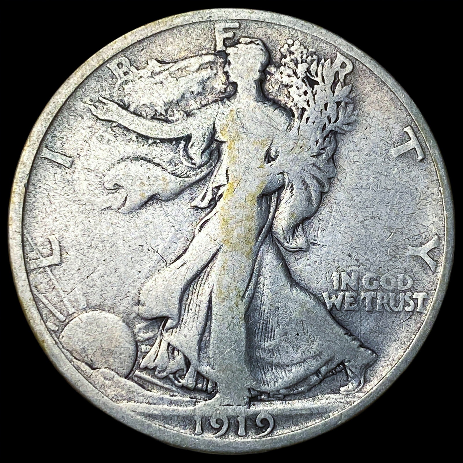 1919-D Silver Walking Liberty Half Dollar NICELY CIRCULATED: 1919-D Silver Walking Liberty Half Dollar NICELY CIRCULATED