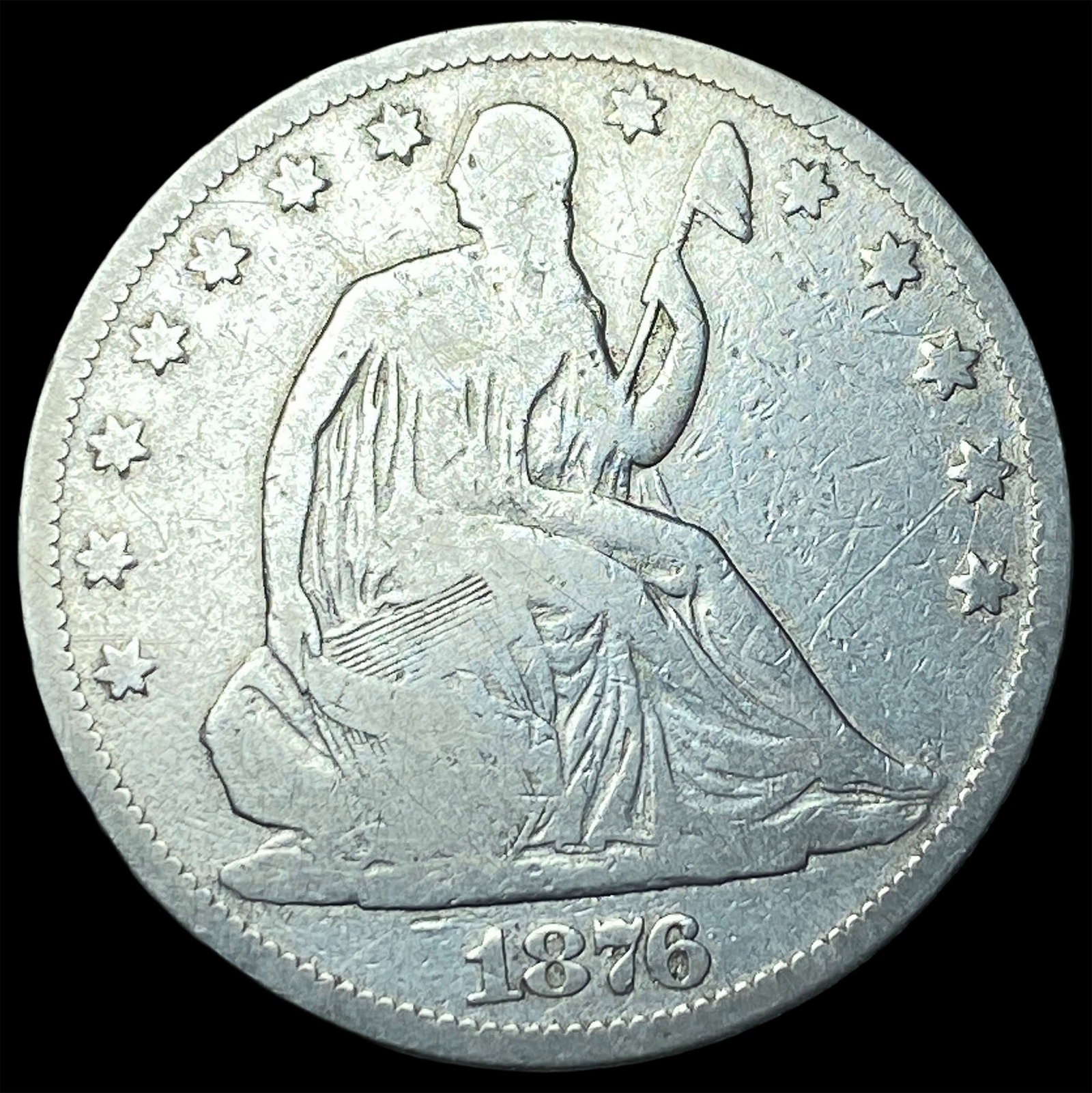 1876-S Silver Half Dollar NICELY CIRCULATED: 1876-S Silver Half Dollar NICELY CIRCULATED