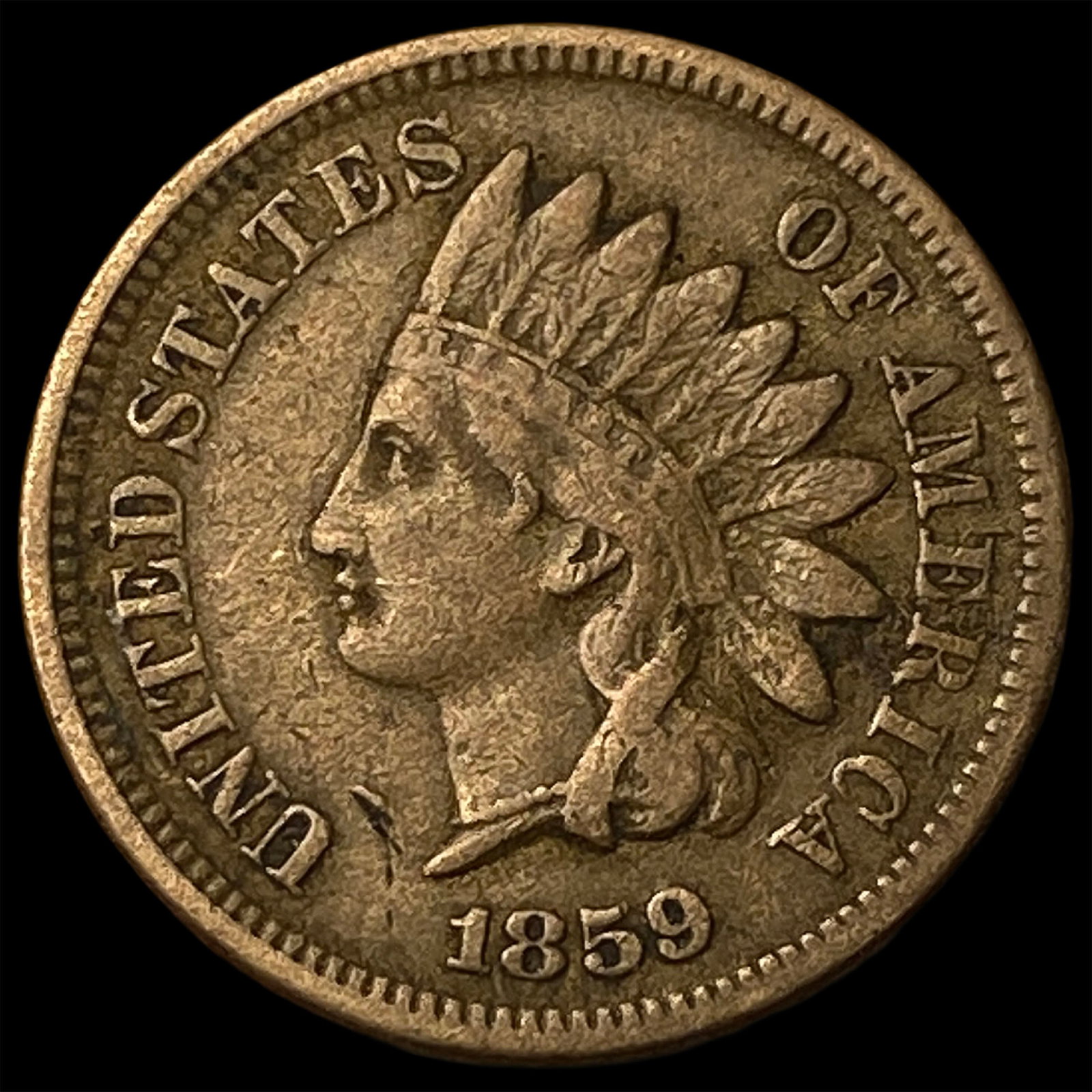 1859 Indian Head Cent ABOUT UNCIRCULATED (1 of 2)