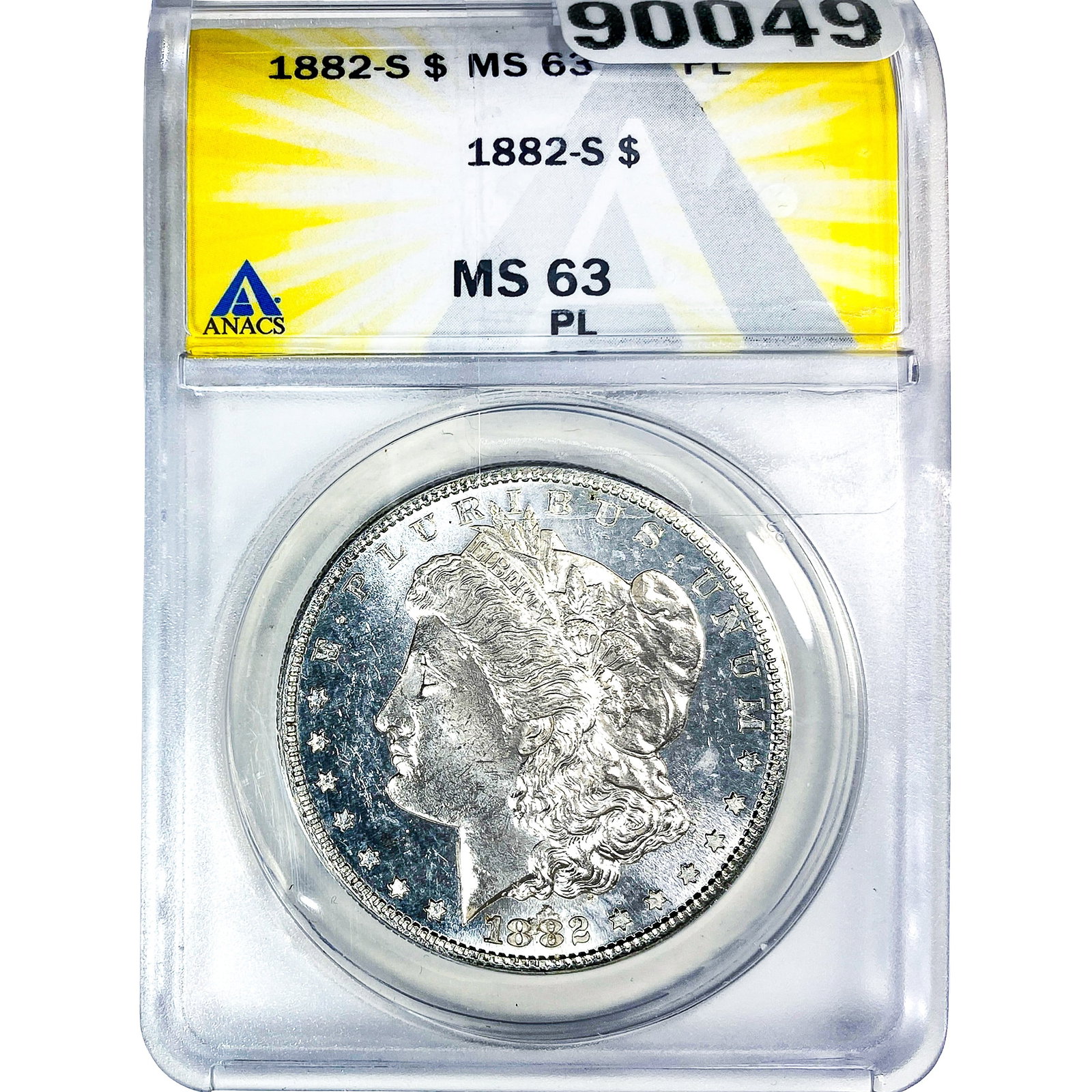 1882-S Morgan Silver Dollar ANACS MS63 PL: 1882-S Morgan Silver Dollar ANACS MS63 PL