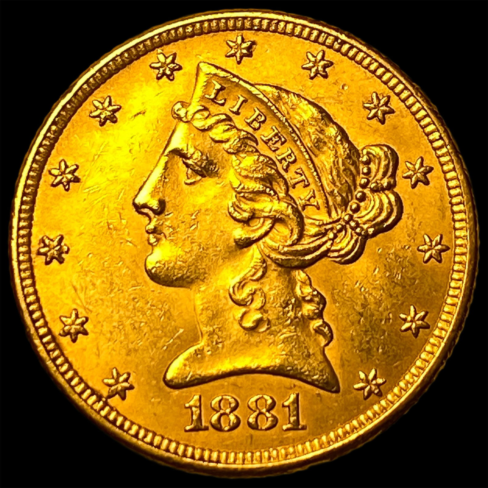 1881 Liberty Head Half Eagle $5 Gold UNCIRCULATED: 1881 Liberty Head Half Eagle $5 Gold UNCIRCULATED