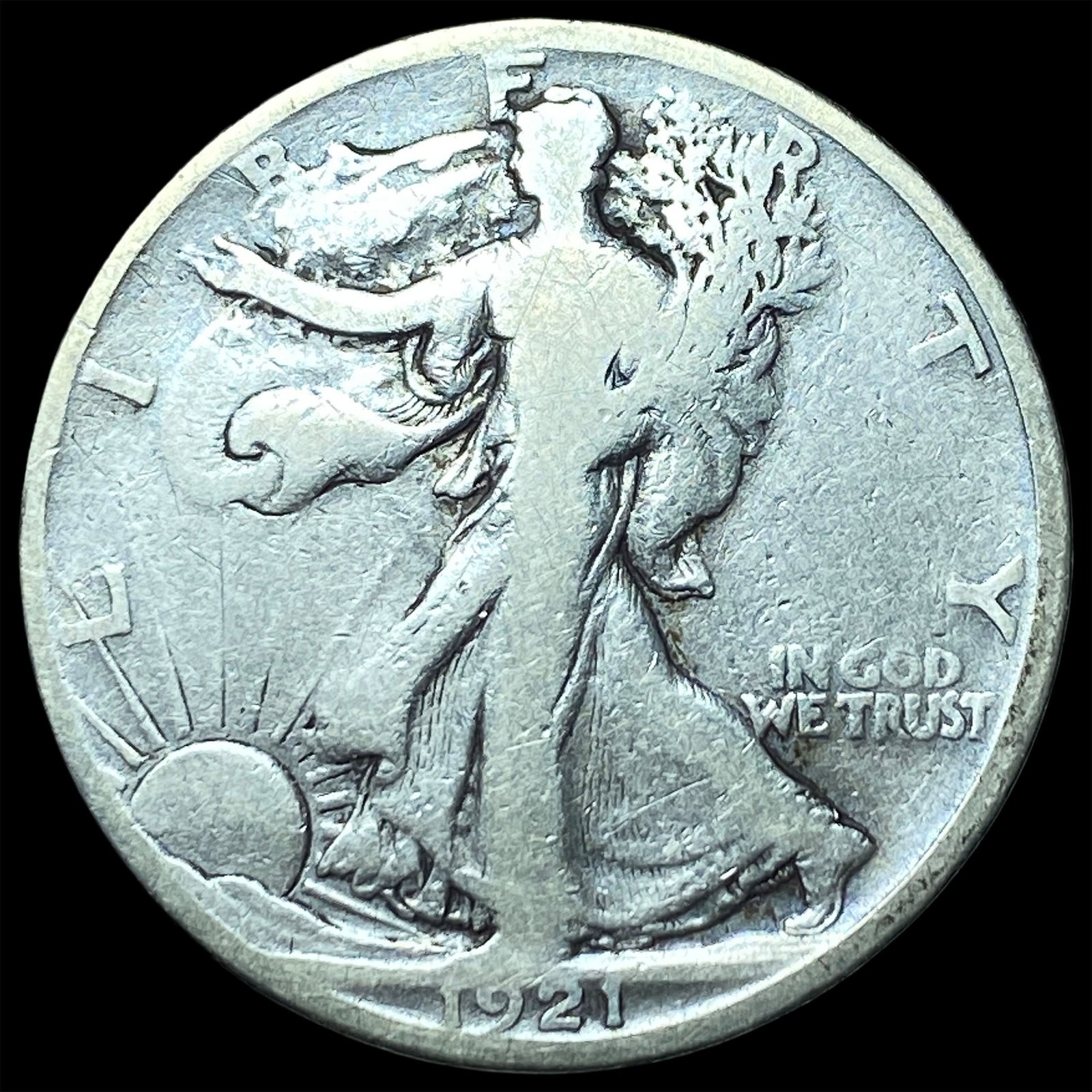 1921-S Silver Walking Liberty Half Dollar LIGHTLY CIRCULATED: 1921-S Silver Walking Liberty Half Dollar LIGHTLY CIRCULATED