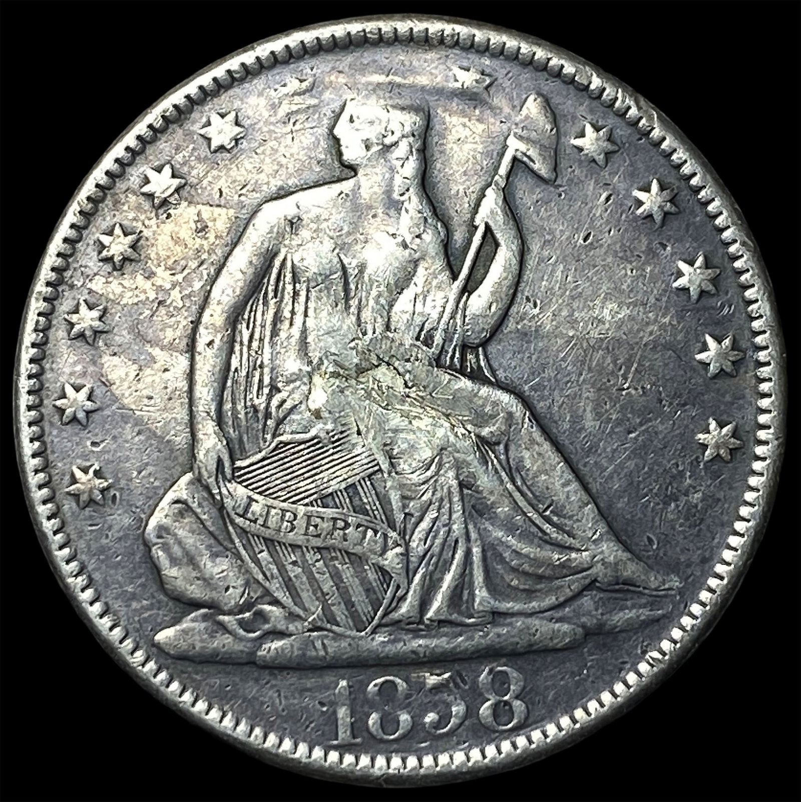 1858-S Silver Half Dollar HIGH GRADE: 1858-S Silver Half Dollar HIGH GRADE