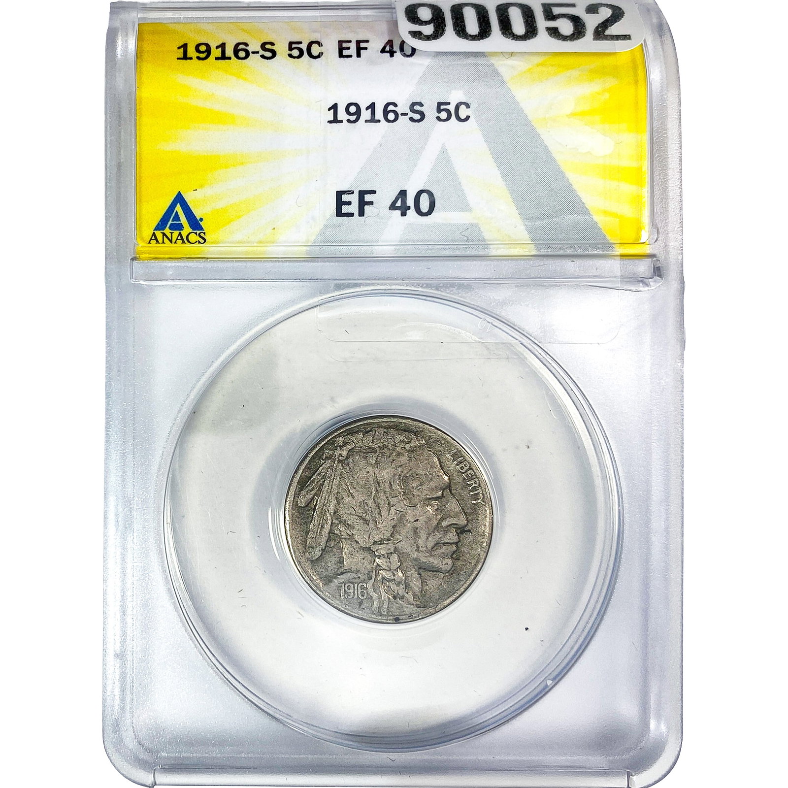 1916-S Buffalo Nickel ANACS EF40: 1916-S Buffalo Nickel ANACS EF40