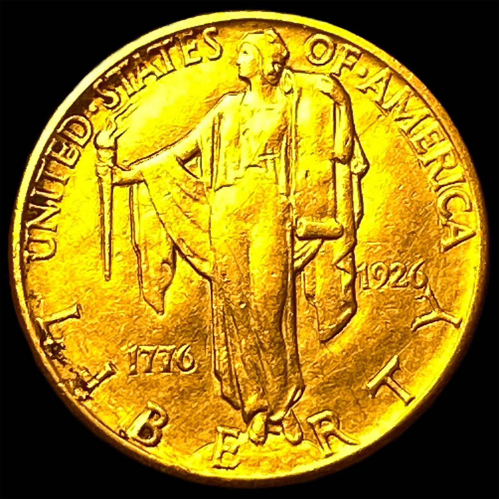 1926 Gold $2.50 Sesquicentennial CLOSELY UNCIRCULATED: 1926 Gold $2.50 Sesquicentennial CLOSELY UNCIRCULATED