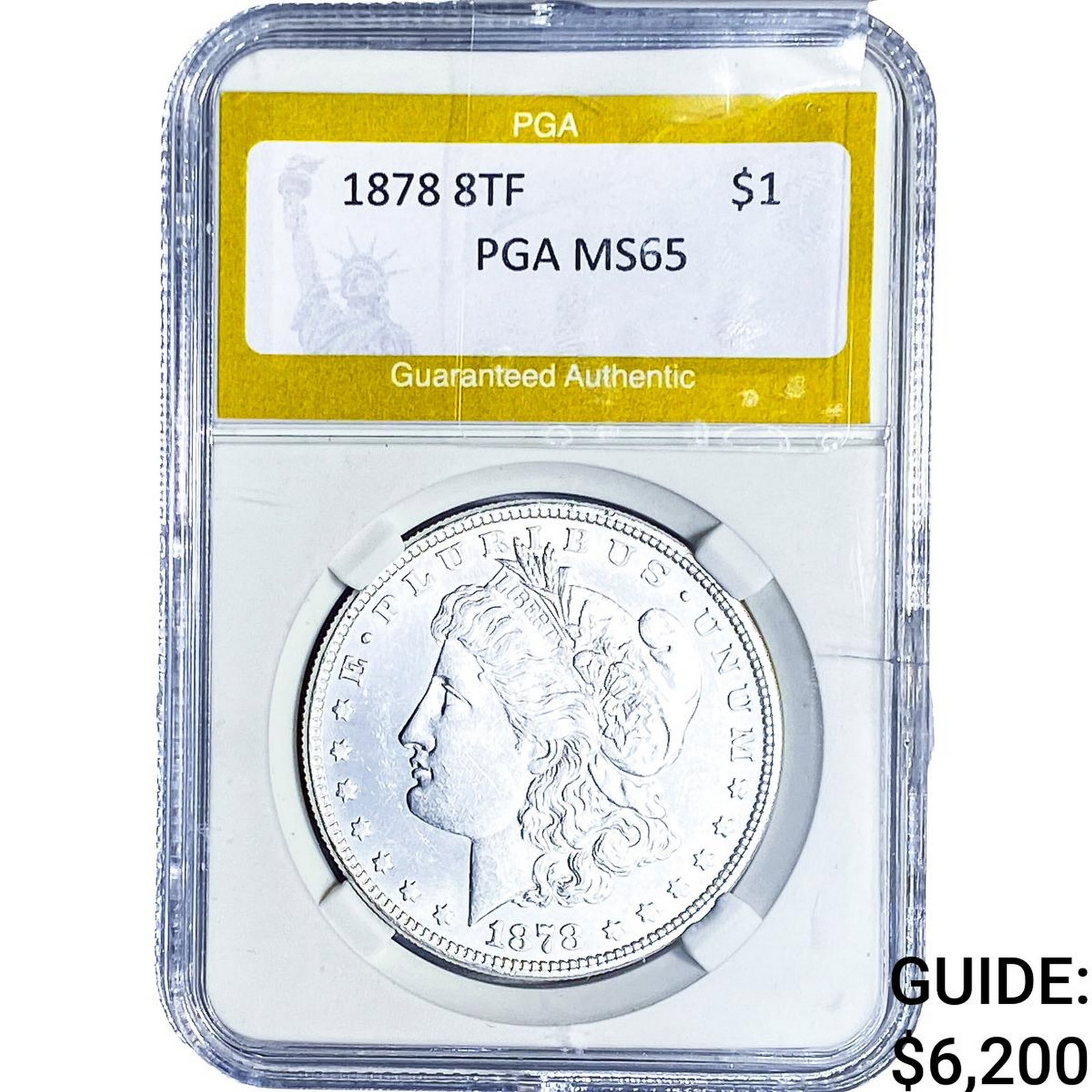 1878 8TF Morgan Silver Dollar PGA MS65: 1878 8TF Morgan Silver Dollar PGA MS65