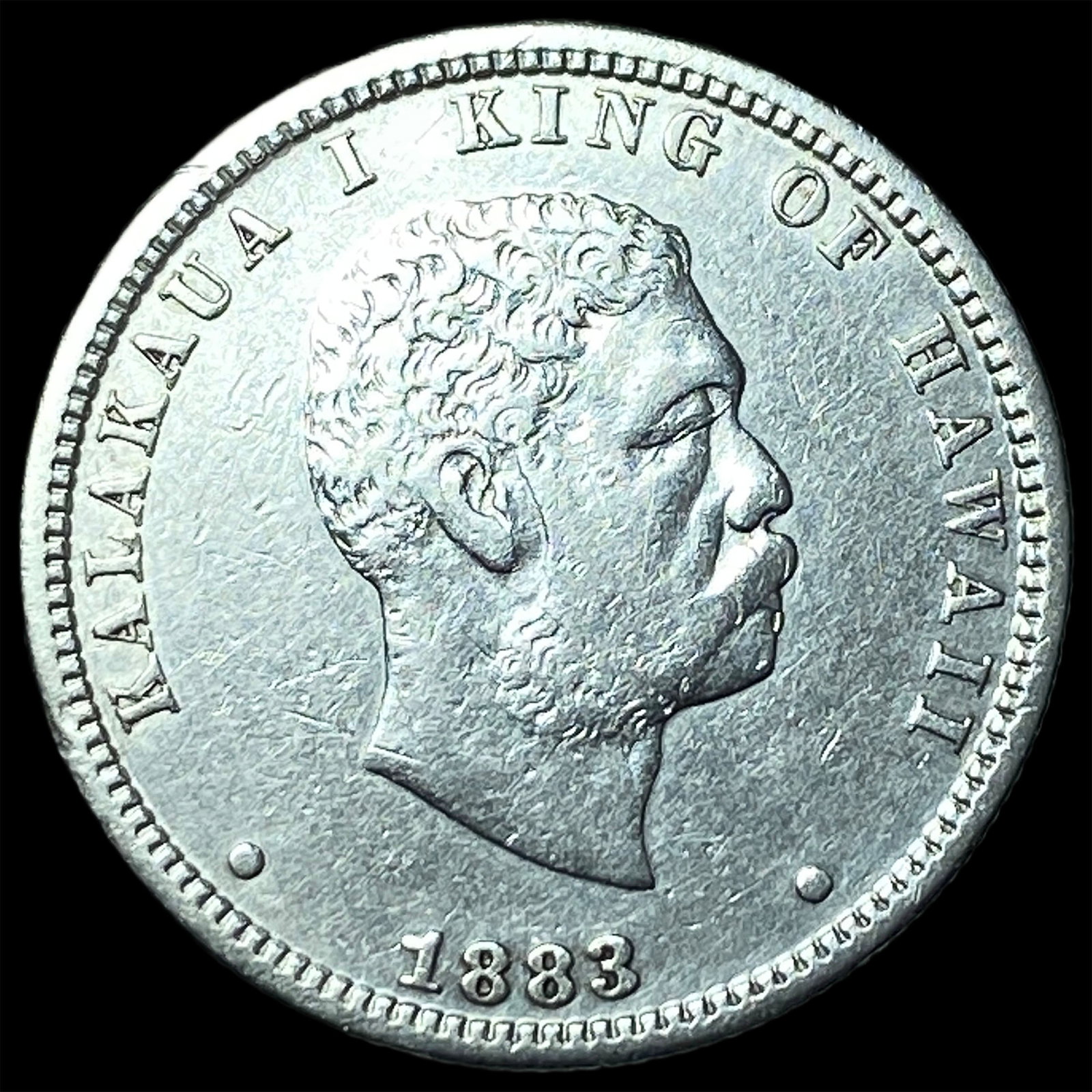 1883 Hawaii Silver 1/4 Dollar CLOSELY UNCIRCULATED: 1883 Hawaii Silver 1/4 Dollar CLOSELY UNCIRCULATED
