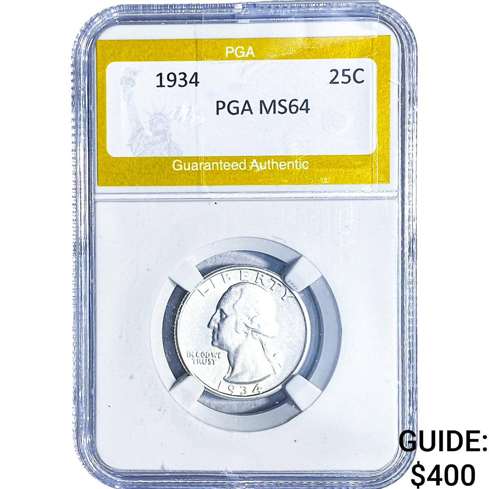 1934 Washington Silver Quarter PGA MS64: 1934 Washington Silver Quarter PGA MS64