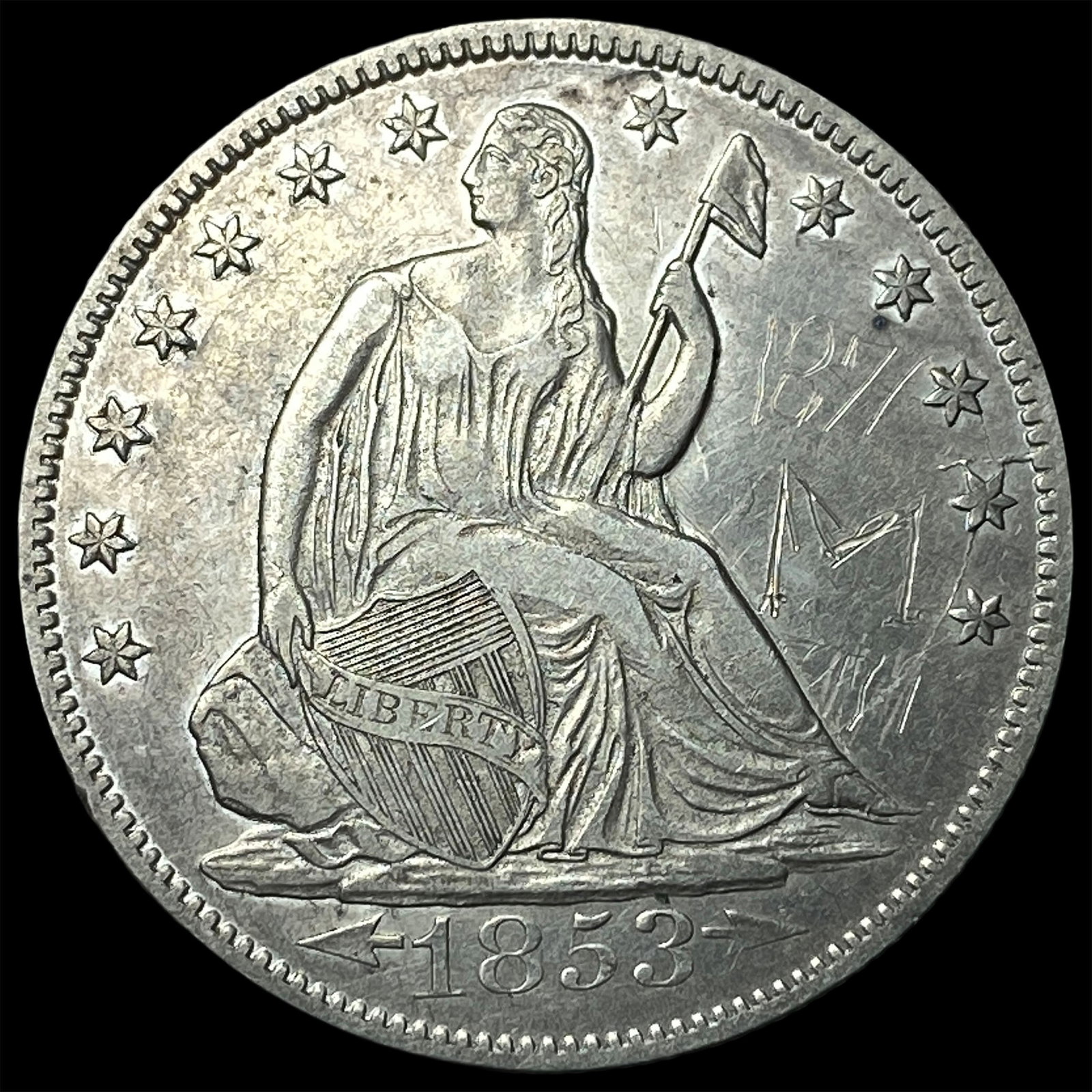 1853 Arrows Seated Liberty Half Dollar HIGH GRADE: 1853 Arrows Seated Liberty Half Dollar HIGH GRADE