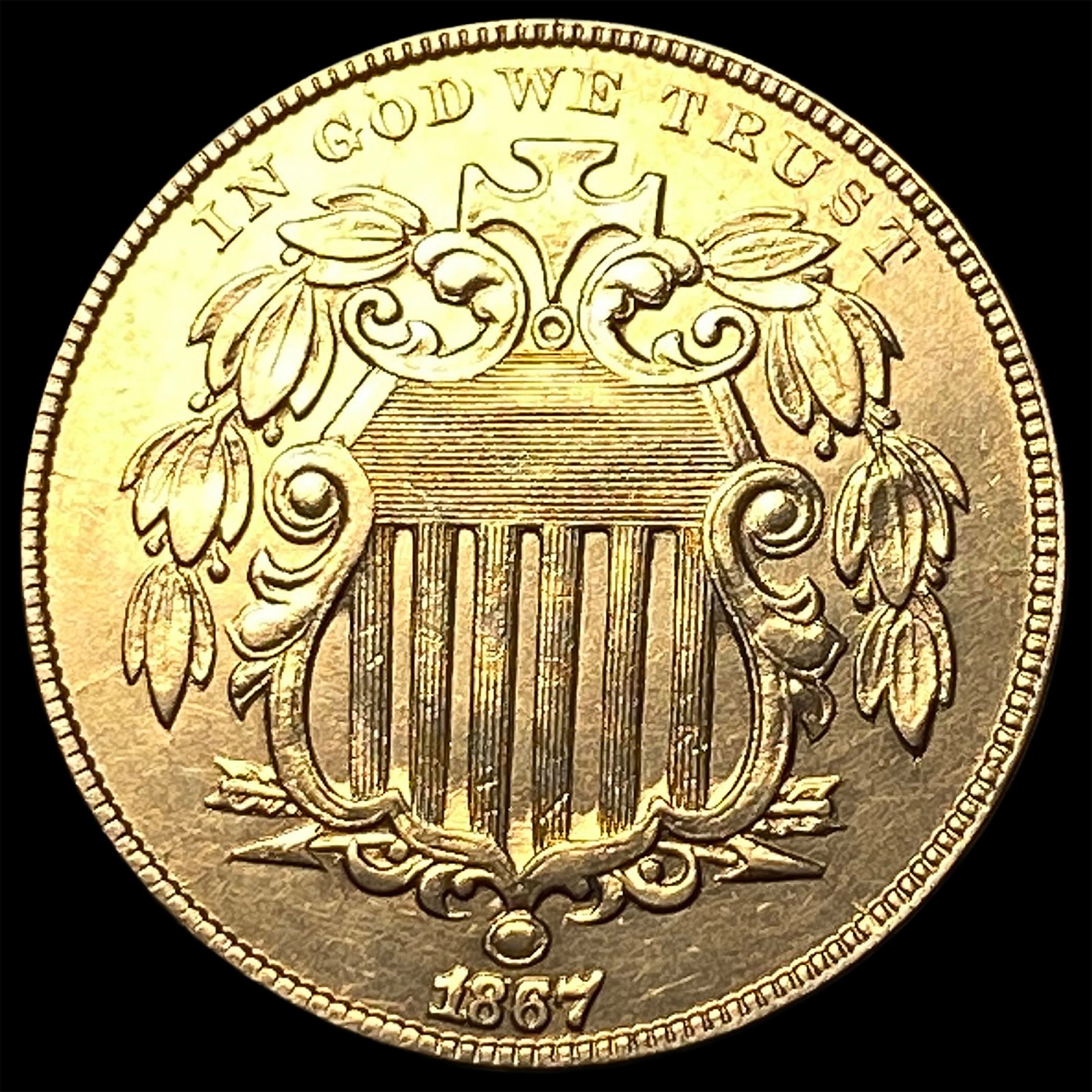 1867 Shield Nickel CLOSELY UNCIRCULATED (1 of 2)