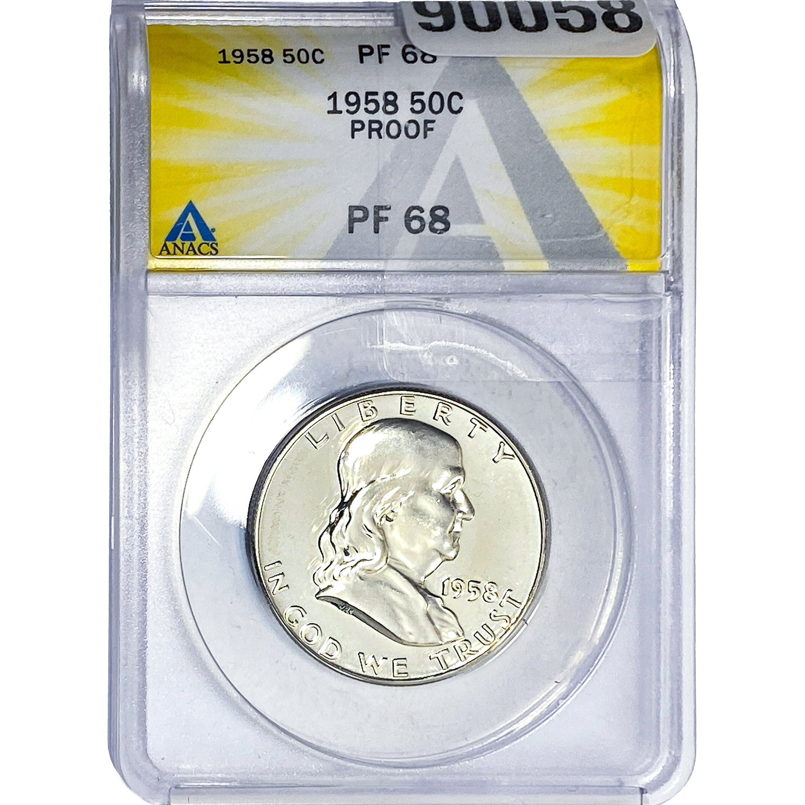 1958 Franklin Half Dollar ANACS PF68 PROOF: 1958 Franklin Half Dollar ANACS PF68 PROOF