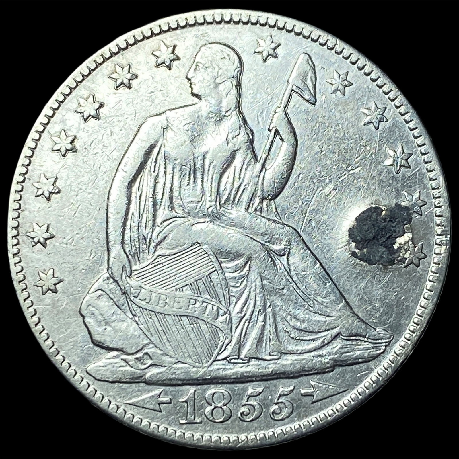 1855-O Silver Half Dollar (Seated Liberty) HIGH GRADE: 1855-O Silver Half Dollar (Seated Liberty) HIGH GRADE
