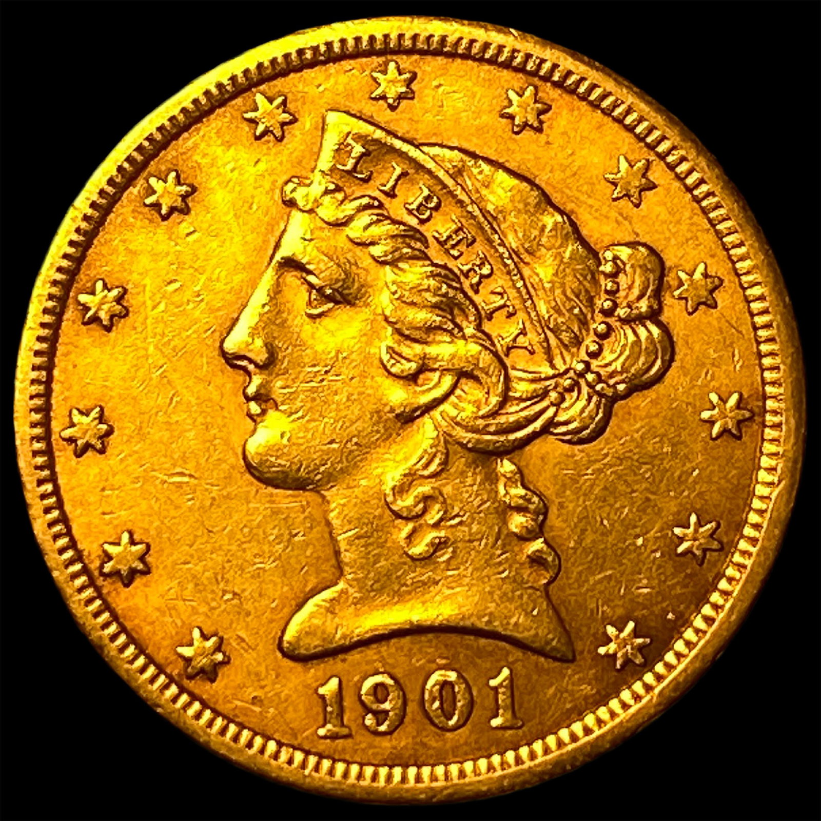 1901-S Gold $5 Liberty Half Eagle UNCIRCULATED: 1901-S Gold $5 Liberty Half Eagle UNCIRCULATED