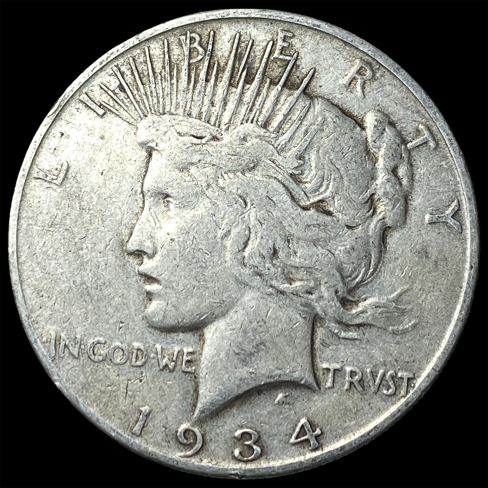 1934 Peace Silver Dollar LIGHTLY CIRCULATED: 1934 Peace Silver Dollar LIGHTLY CIRCULATED
