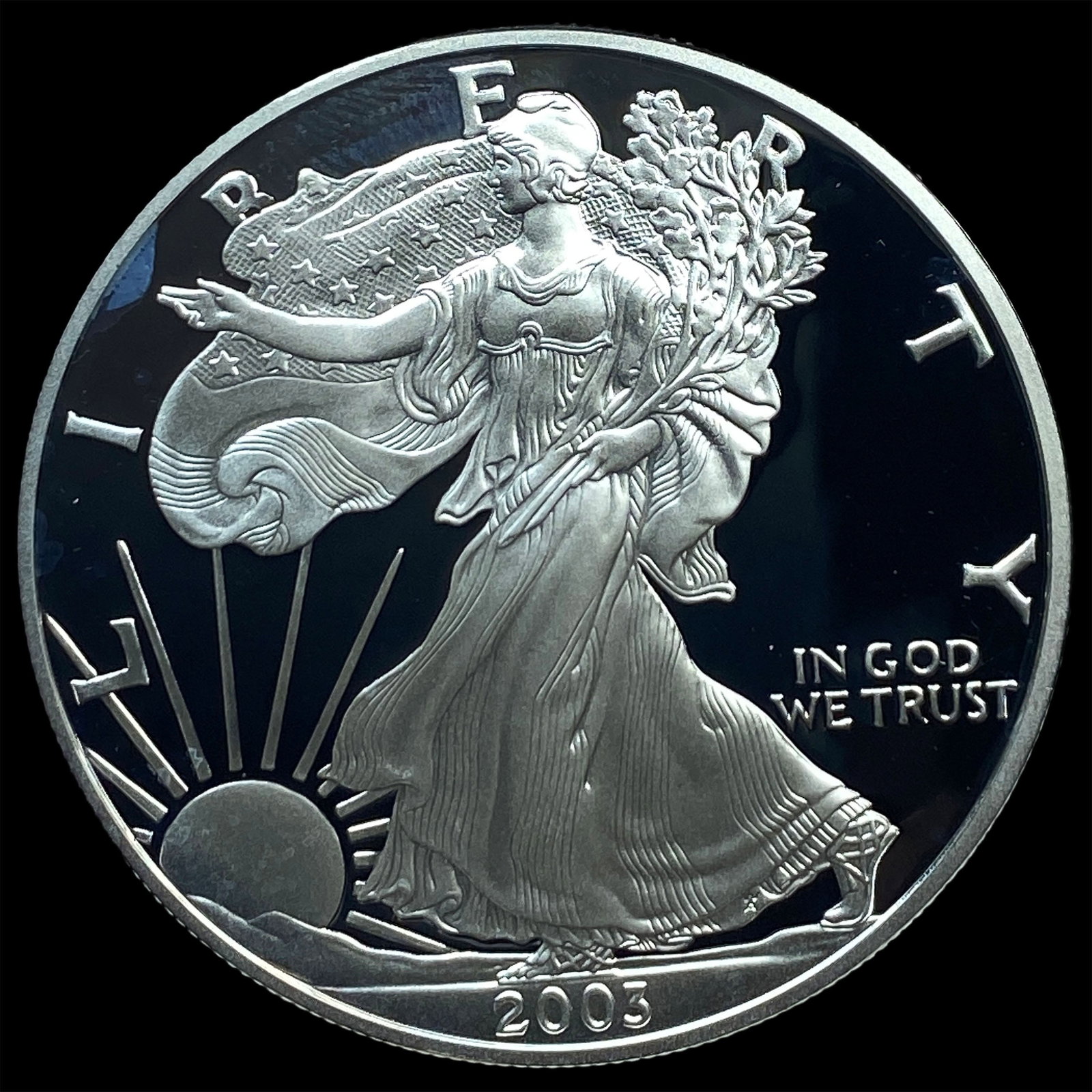 2003-W Silver American Eagle Proof $1 GEM PROOF (1 of 2)