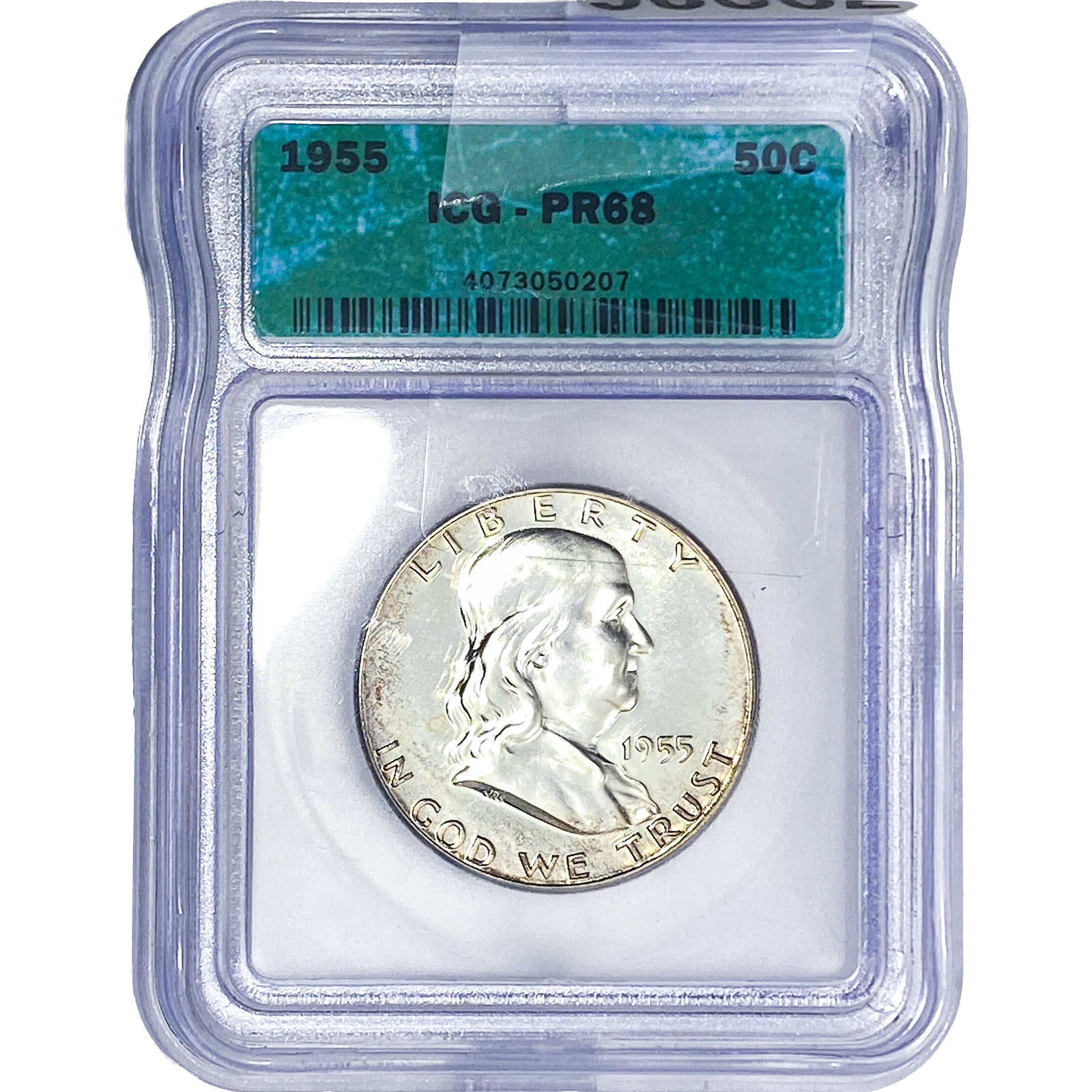 1955 Franklin Half Dollar ICG PR68: 1955 Franklin Half Dollar ICG PR68
