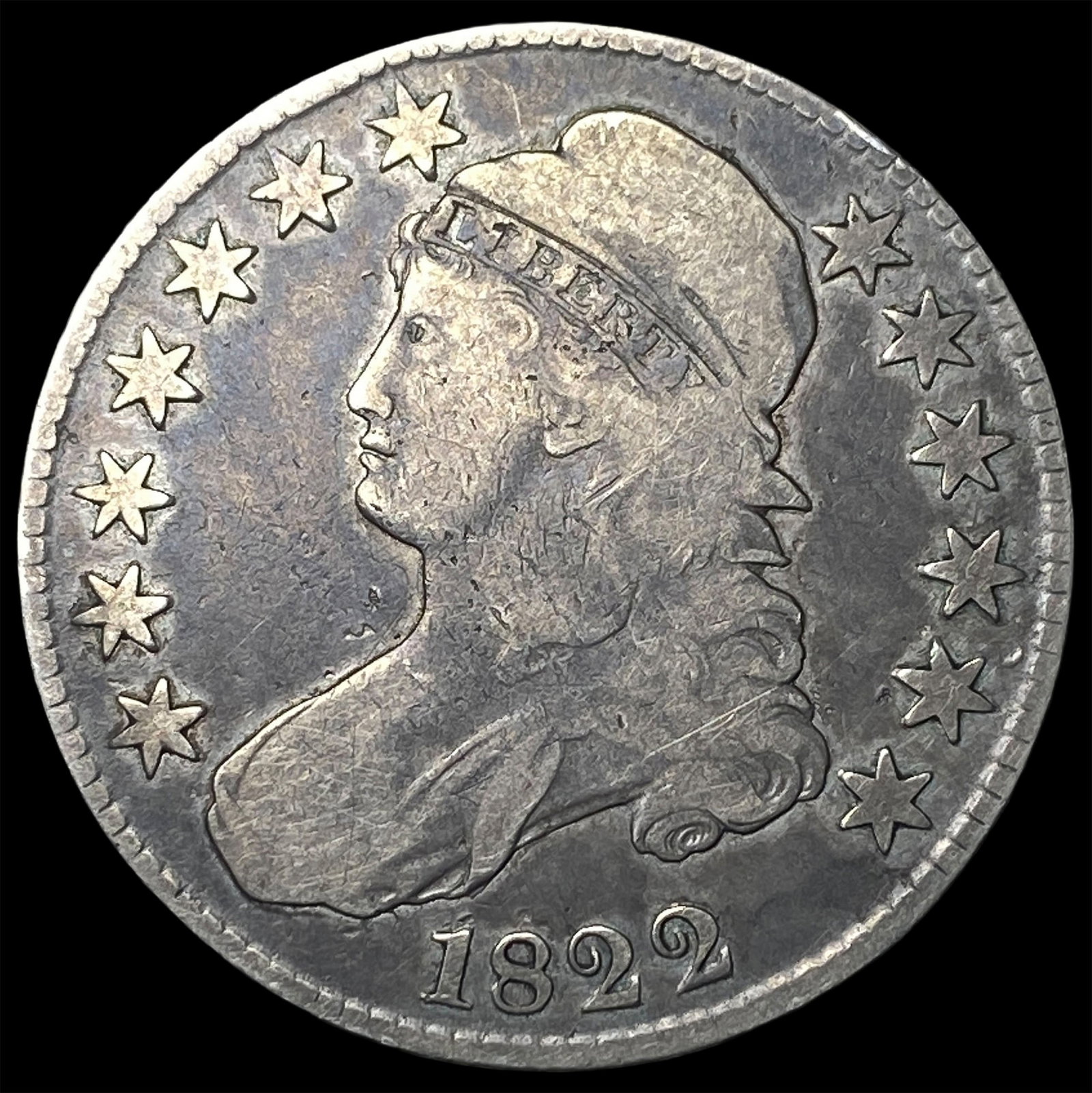1822 Capped Bust Half Dollar LIGHTLY CIRCULATED (1 of 2)