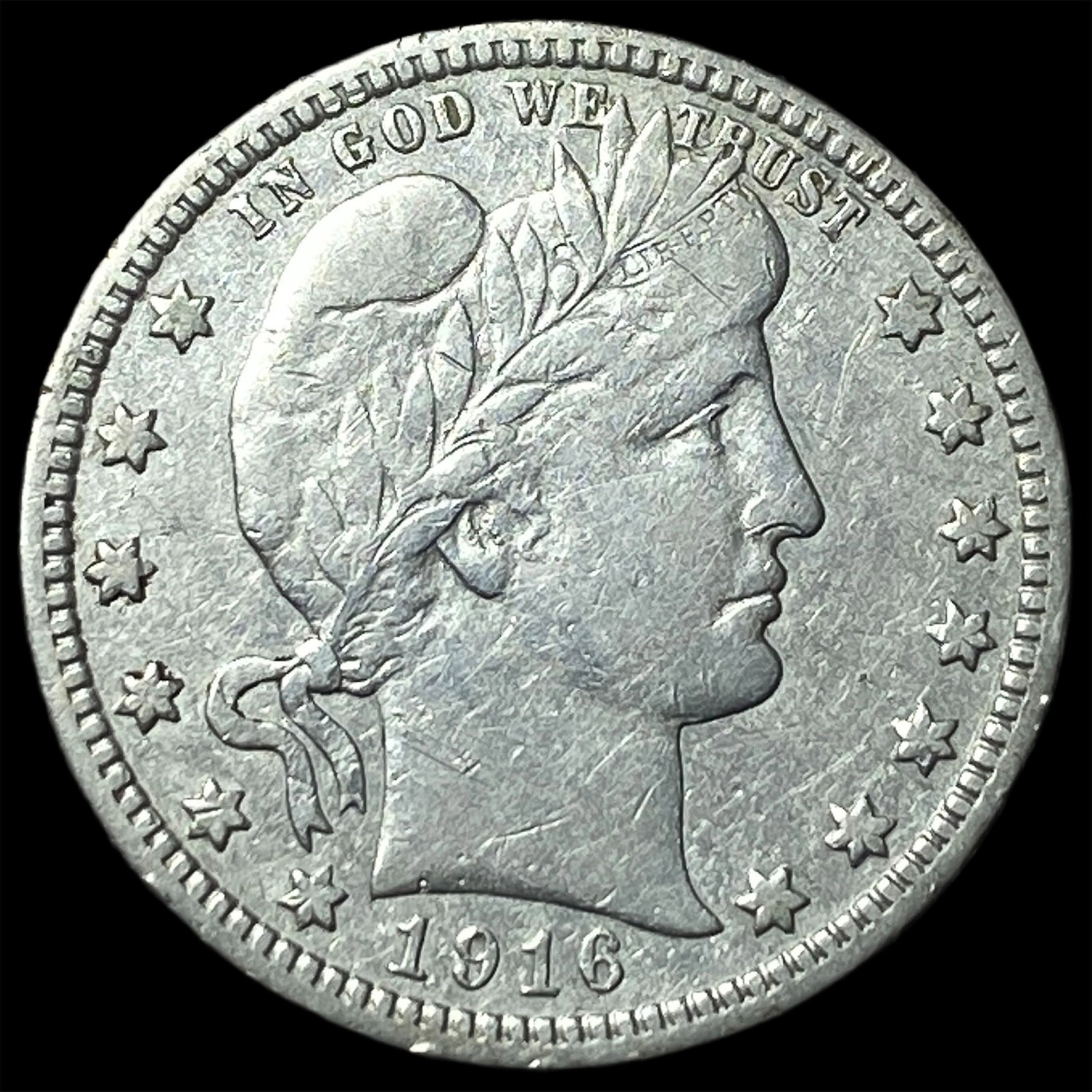 1916 Silver Barber Quarter NEARLY UNCIRCULATED: 1916 Silver Barber Quarter NEARLY UNCIRCULATED