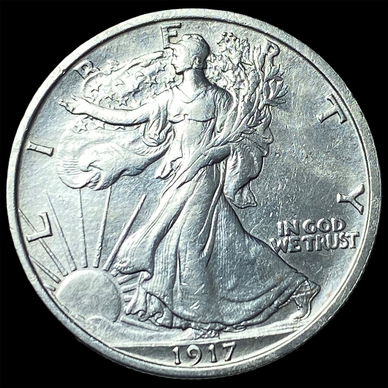 1917 Walking Liberty Half Dollar CHOICE AU: 1917 Walking Liberty Half Dollar CHOICE AU
