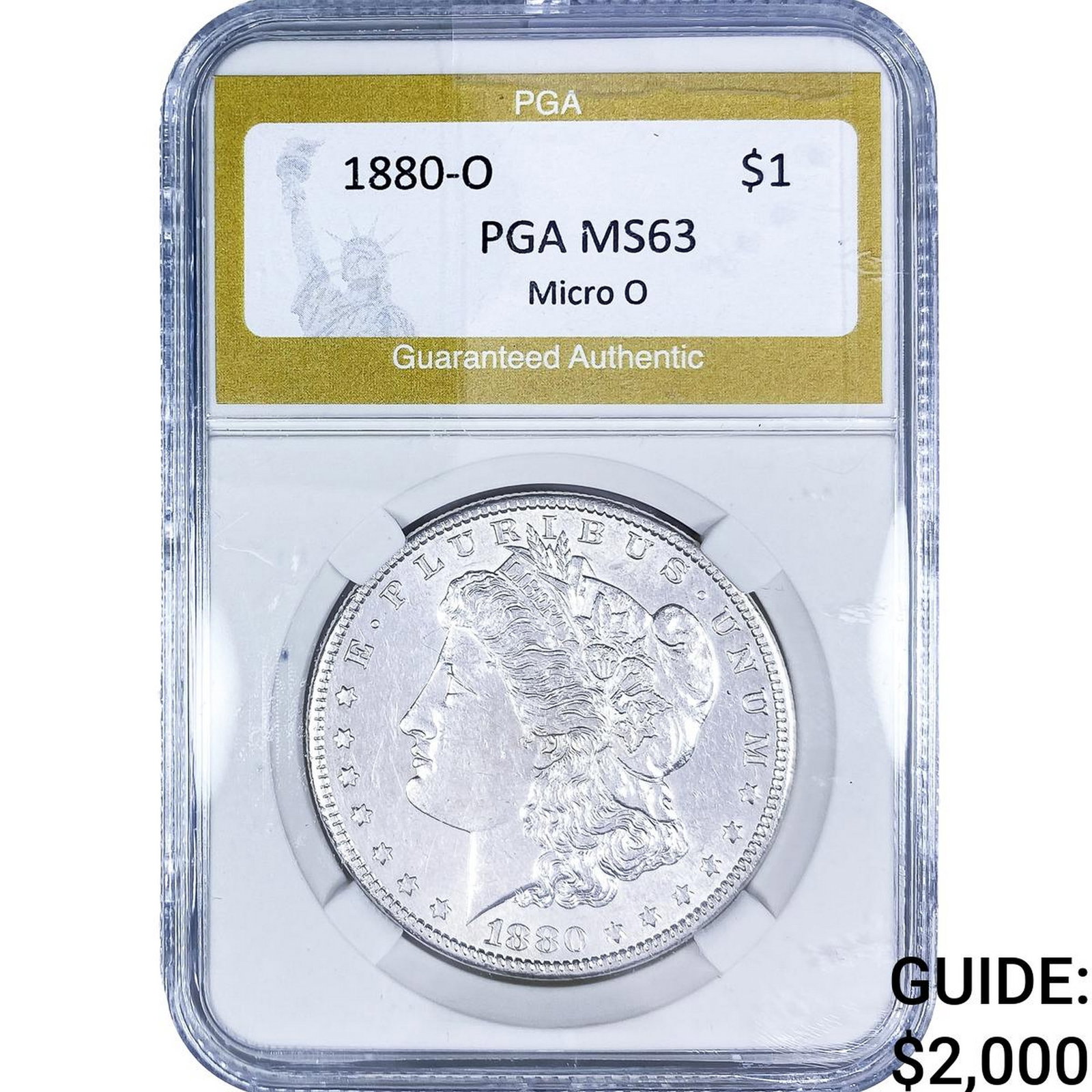1880-O Morgan Silver Dollar PGA MS63 Micro O (1 of 2)