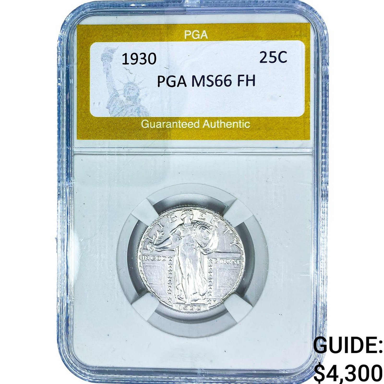 1930 Standing Liberty Quarter PGA MS66 FH: 1930 Standing Liberty Quarter PGA MS66 FH