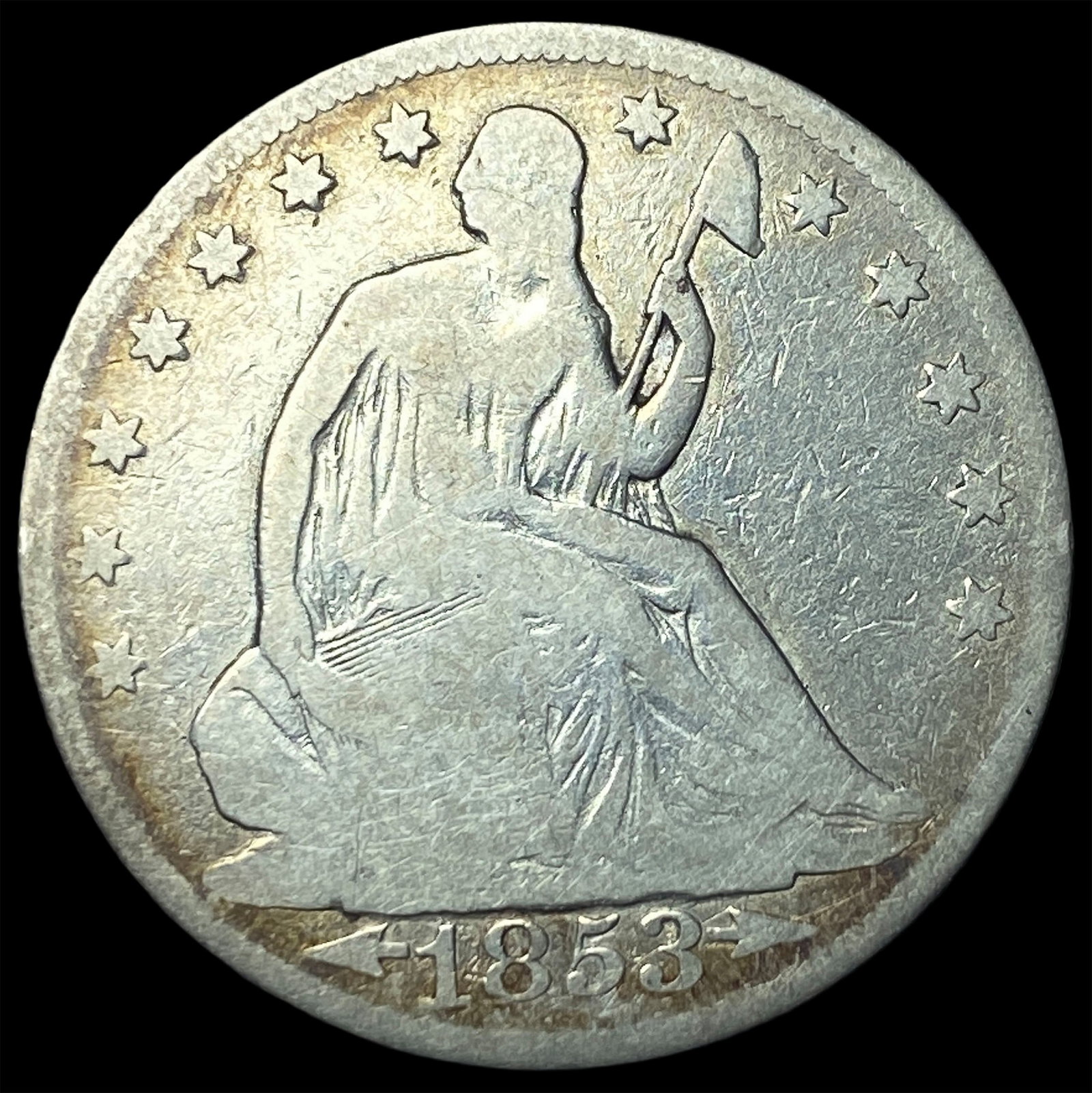 1853 Arrows Seated Liberty Half Dollar NICELY CIRCULATED: 1853 Arrows Seated Liberty Half Dollar NICELY CIRCULATED